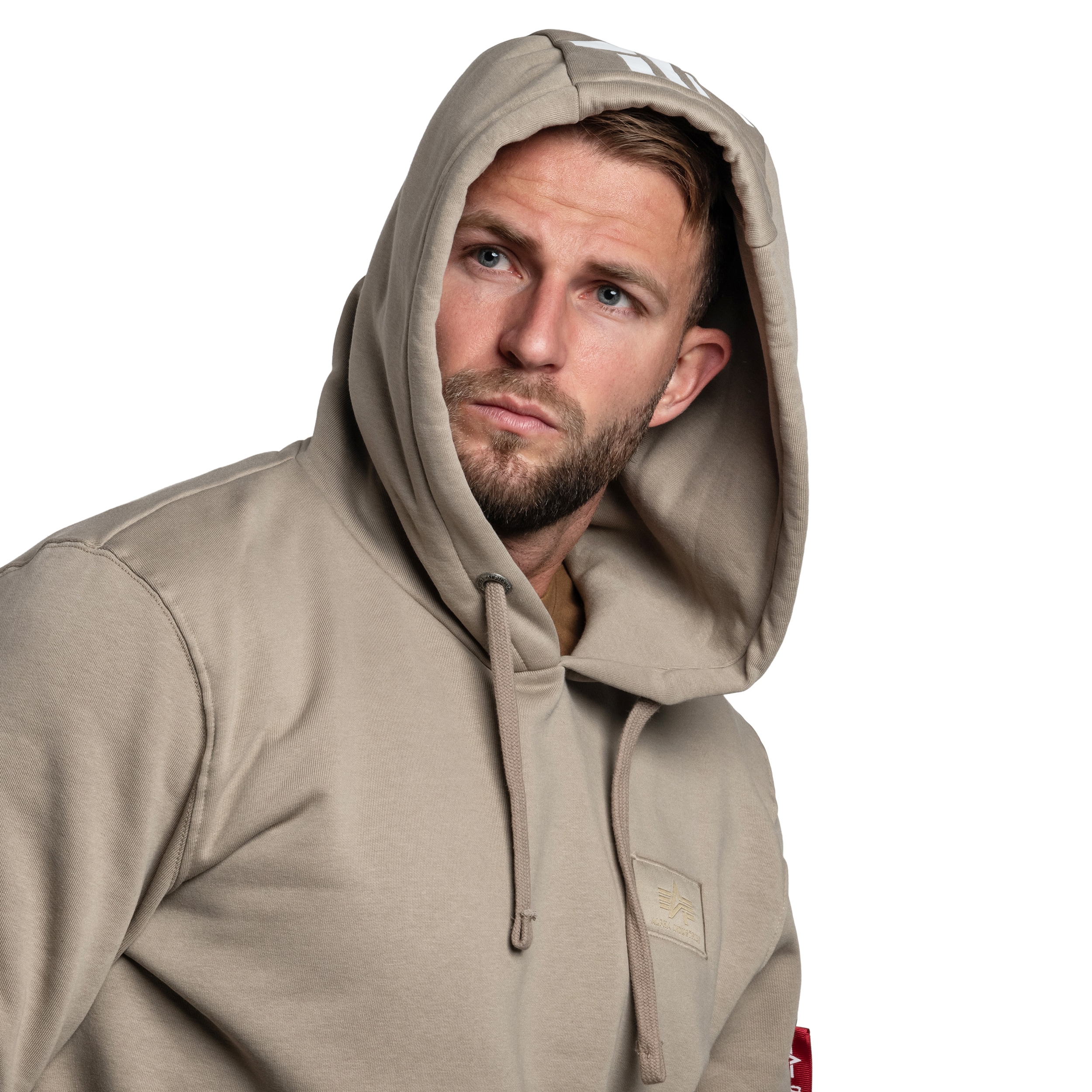 Mikina Alpha Industries Back Print Hoody - Vintage Sand