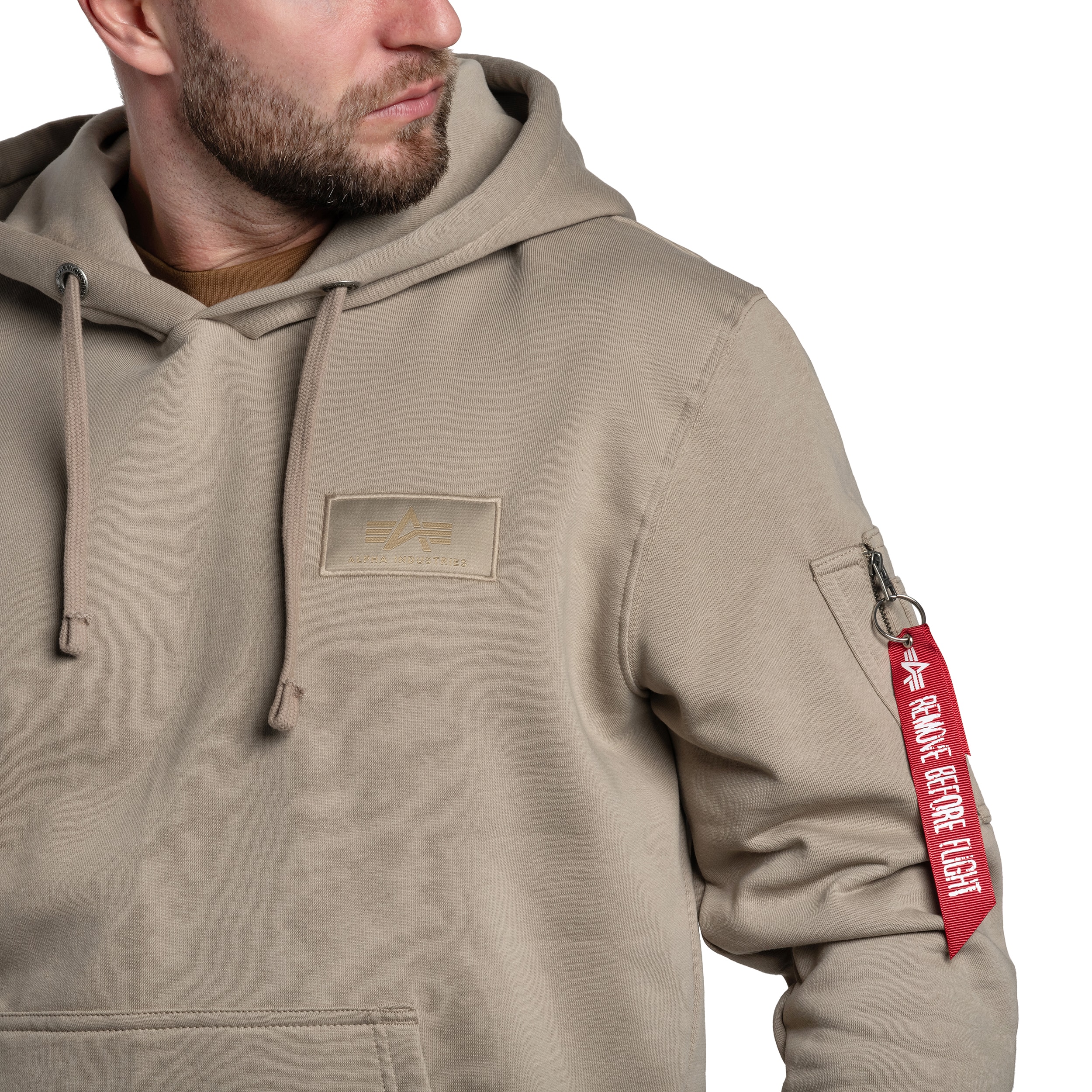 Mikina Alpha Industries Back Print Hoody - Vintage Sand