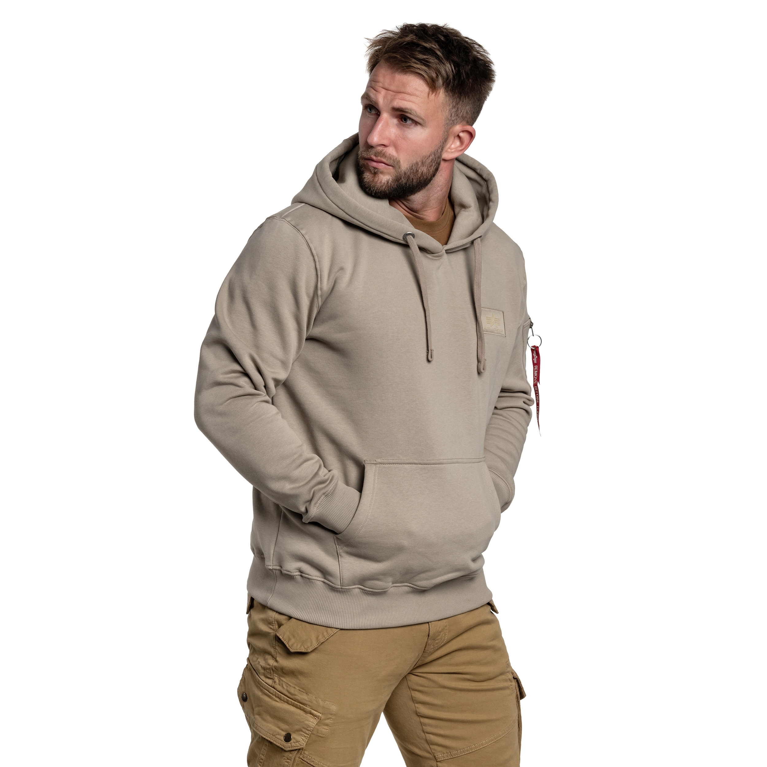 Mikina Alpha Industries Back Print Hoody - Vintage Sand