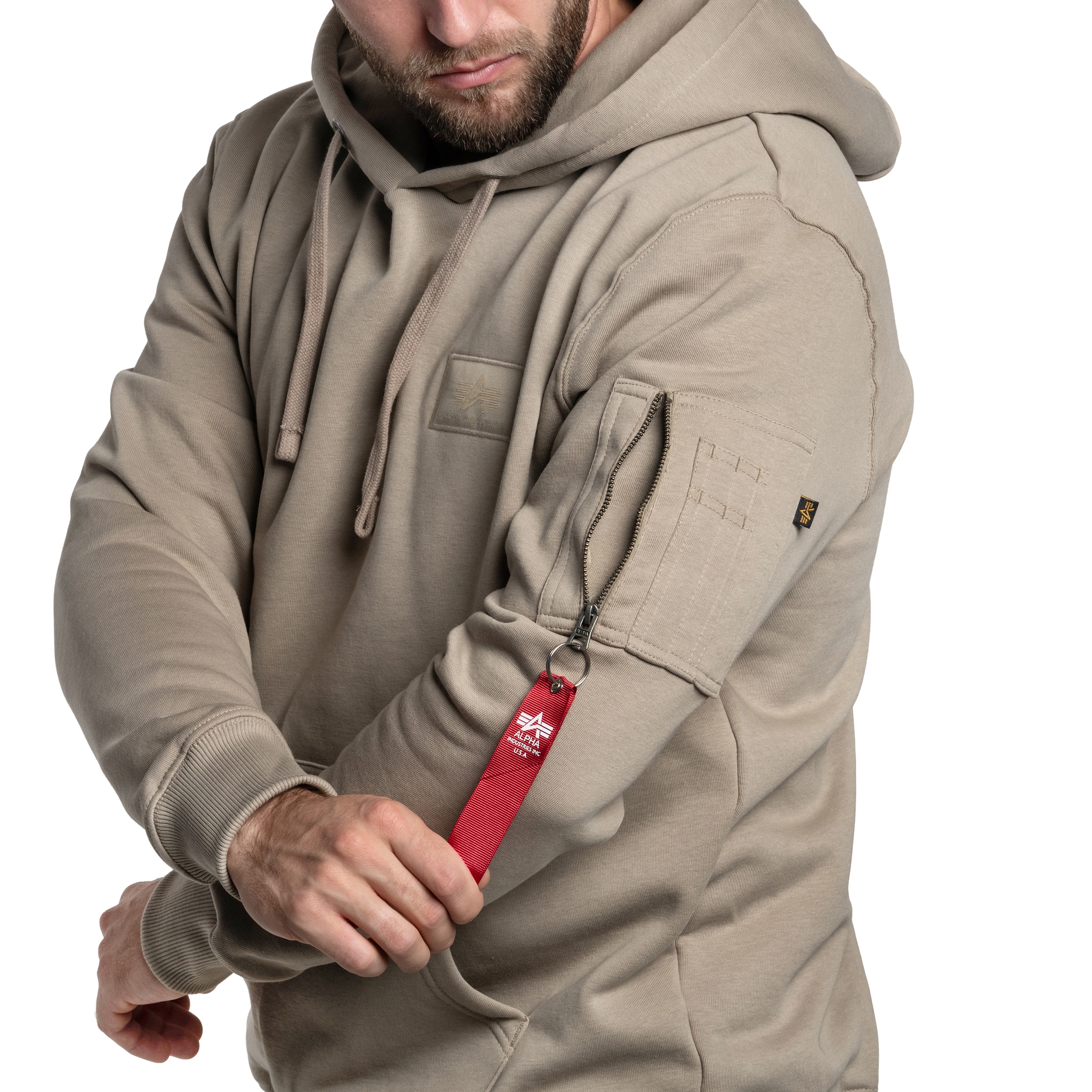 Mikina Alpha Industries Back Print Hoody - Vintage Sand