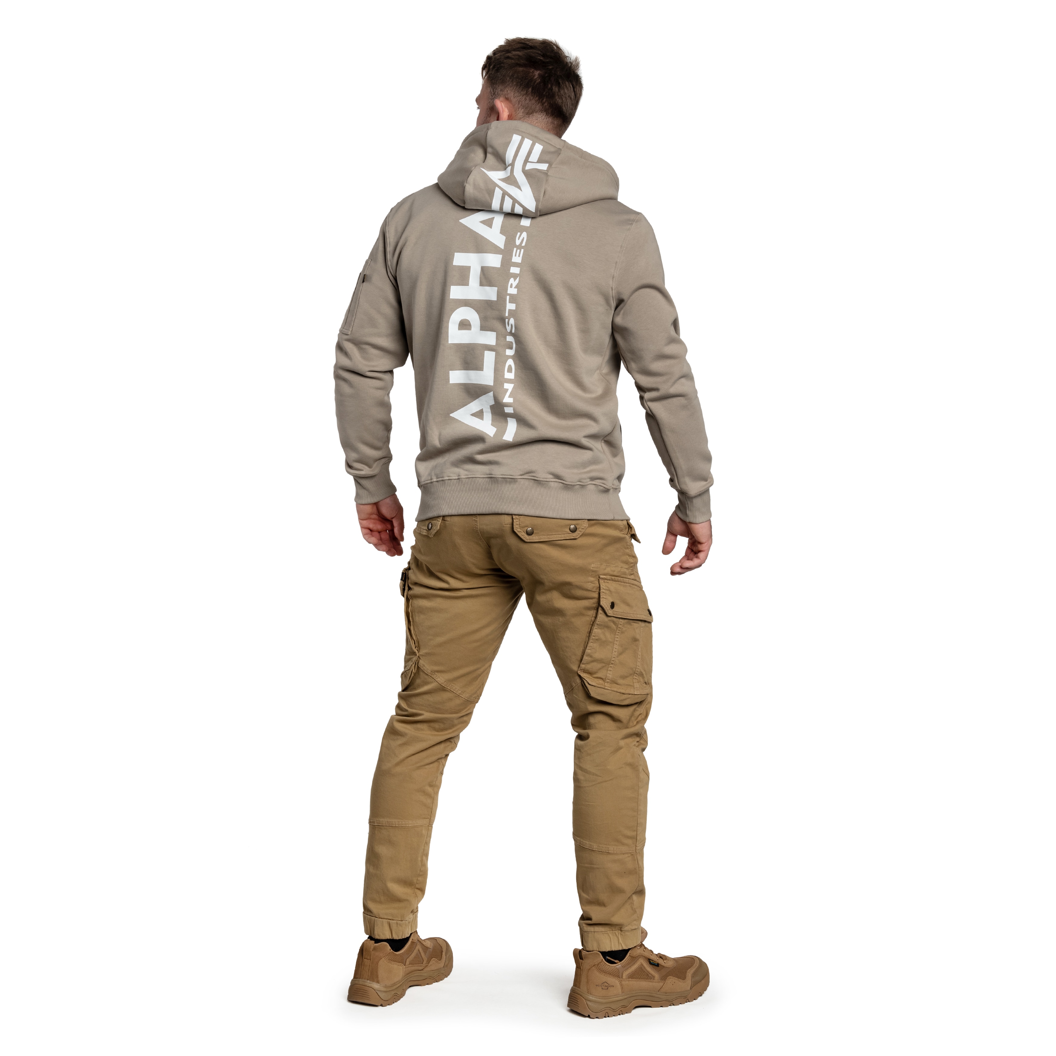 Mikina Alpha Industries Back Print Hoody - Vintage Sand