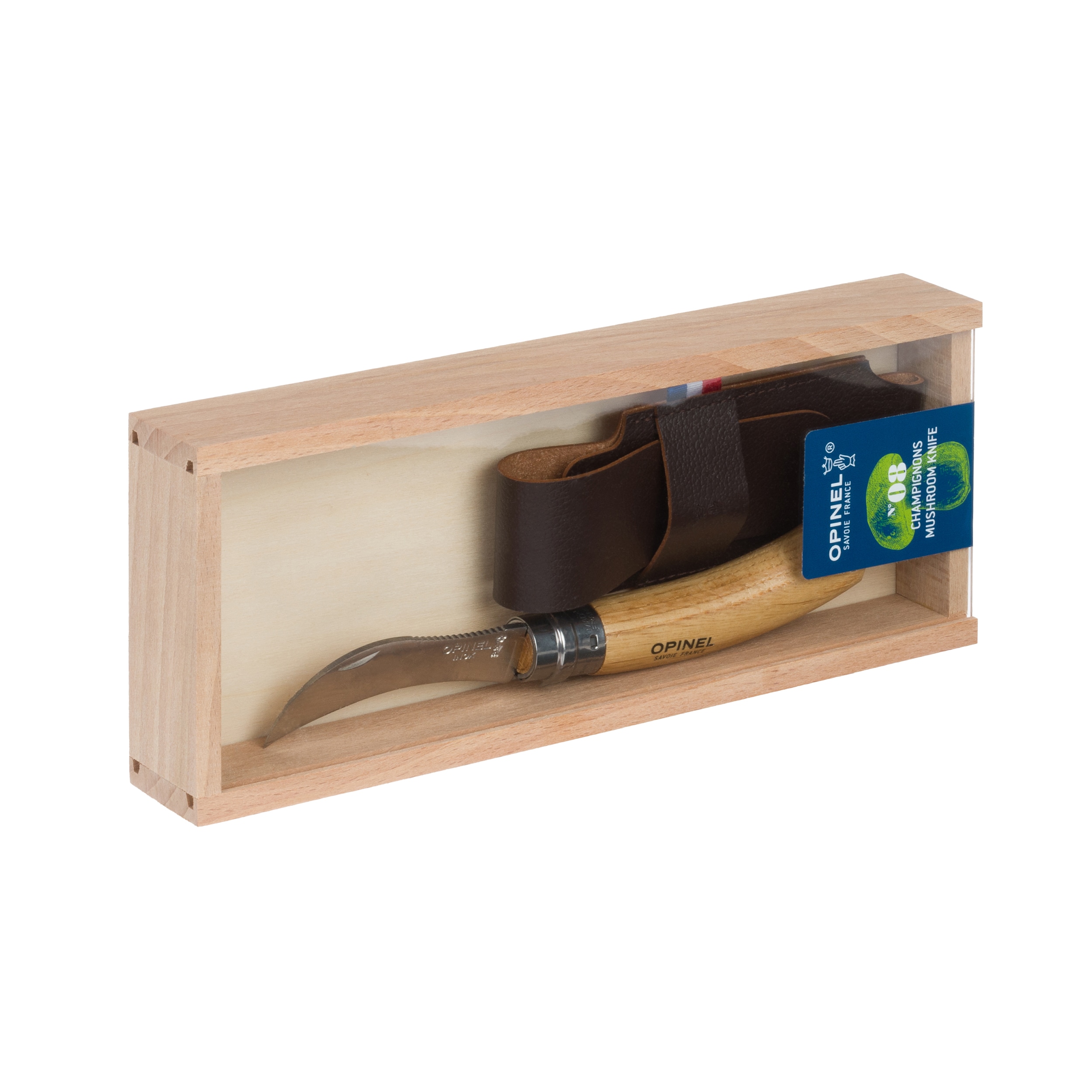 Skládací nůž Opinel č.8 Mushroom na sběr hub s pouzdrem