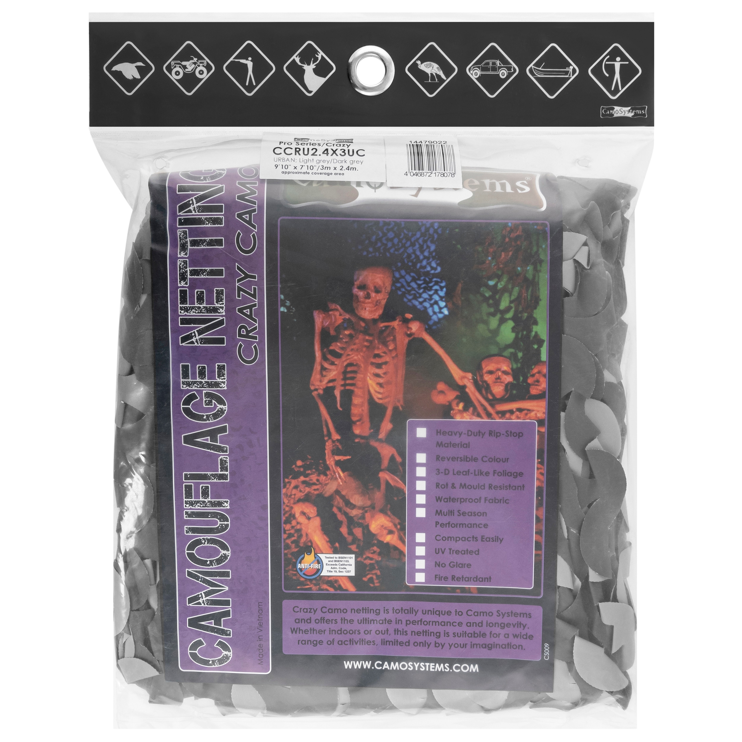 Maskovací síť Mil-Tec CamoSystems Crazy Camo 2,4 x 3 - Urban