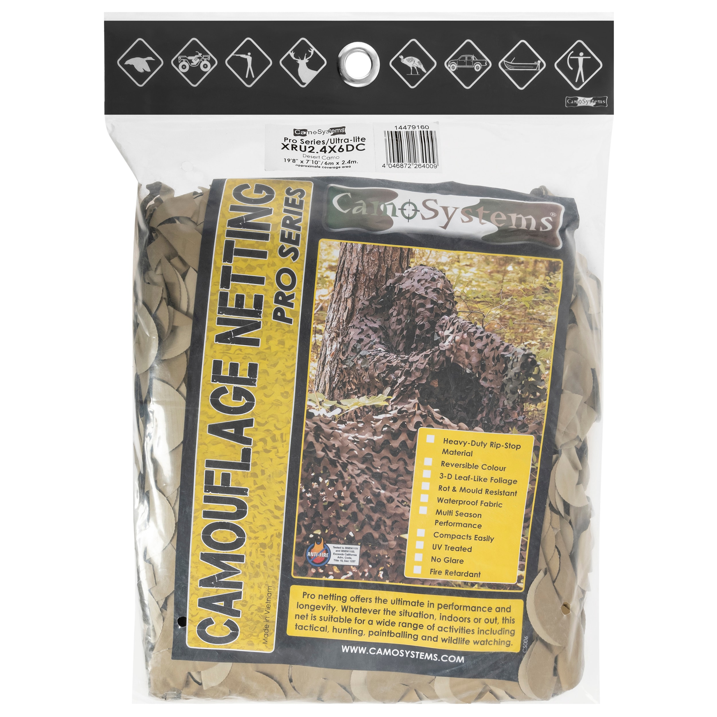 Maskovací síť Mil-Tec CamoSystems Crazy Camo 2,4 x 6 m - Desert