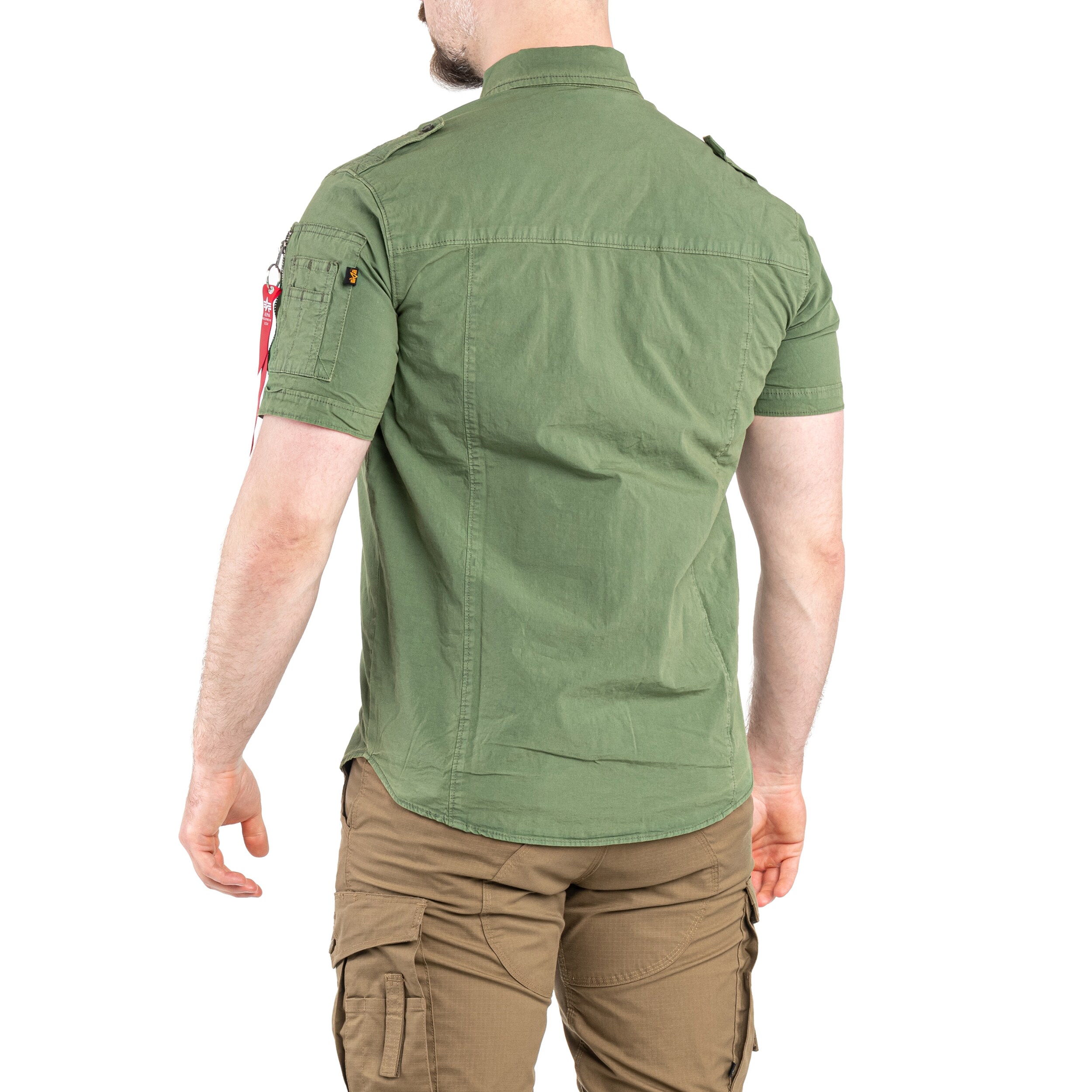 Košile Alpha Industries Basic Slim Shirt - Sage Green