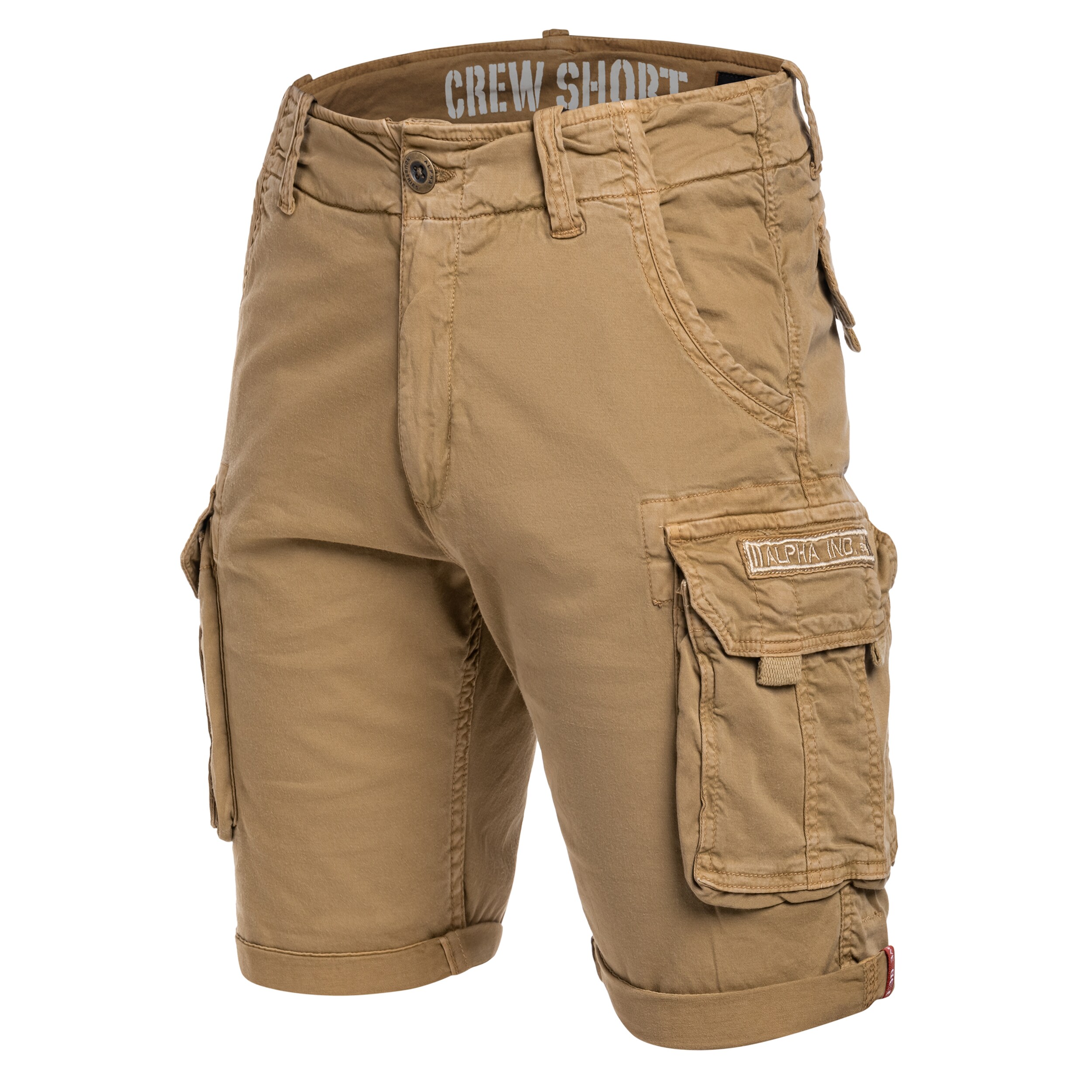 Kraťasy Alpha Industries Crew Short – Khaki