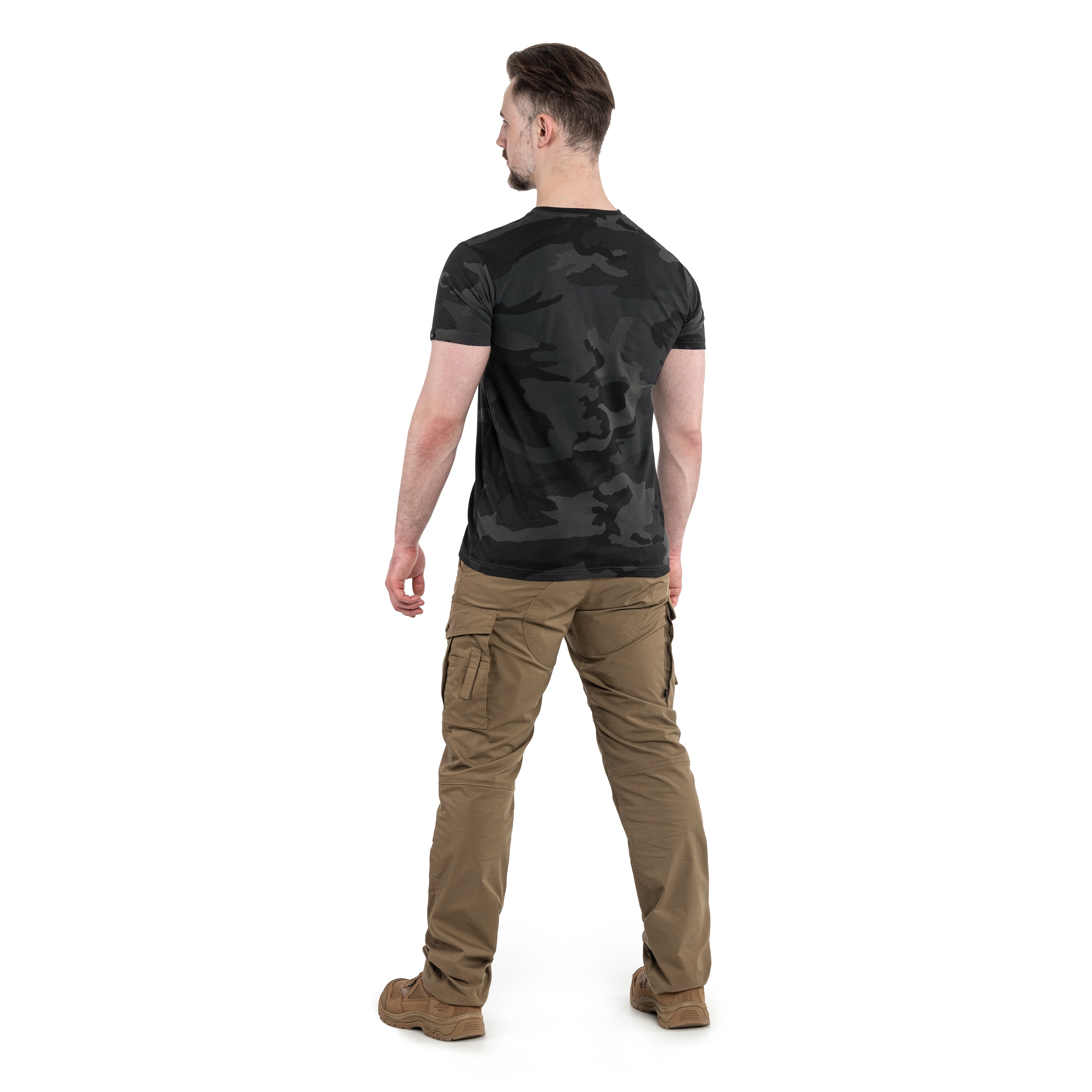 Tričko Alpha Industries Basic Small Logo - Black Camo