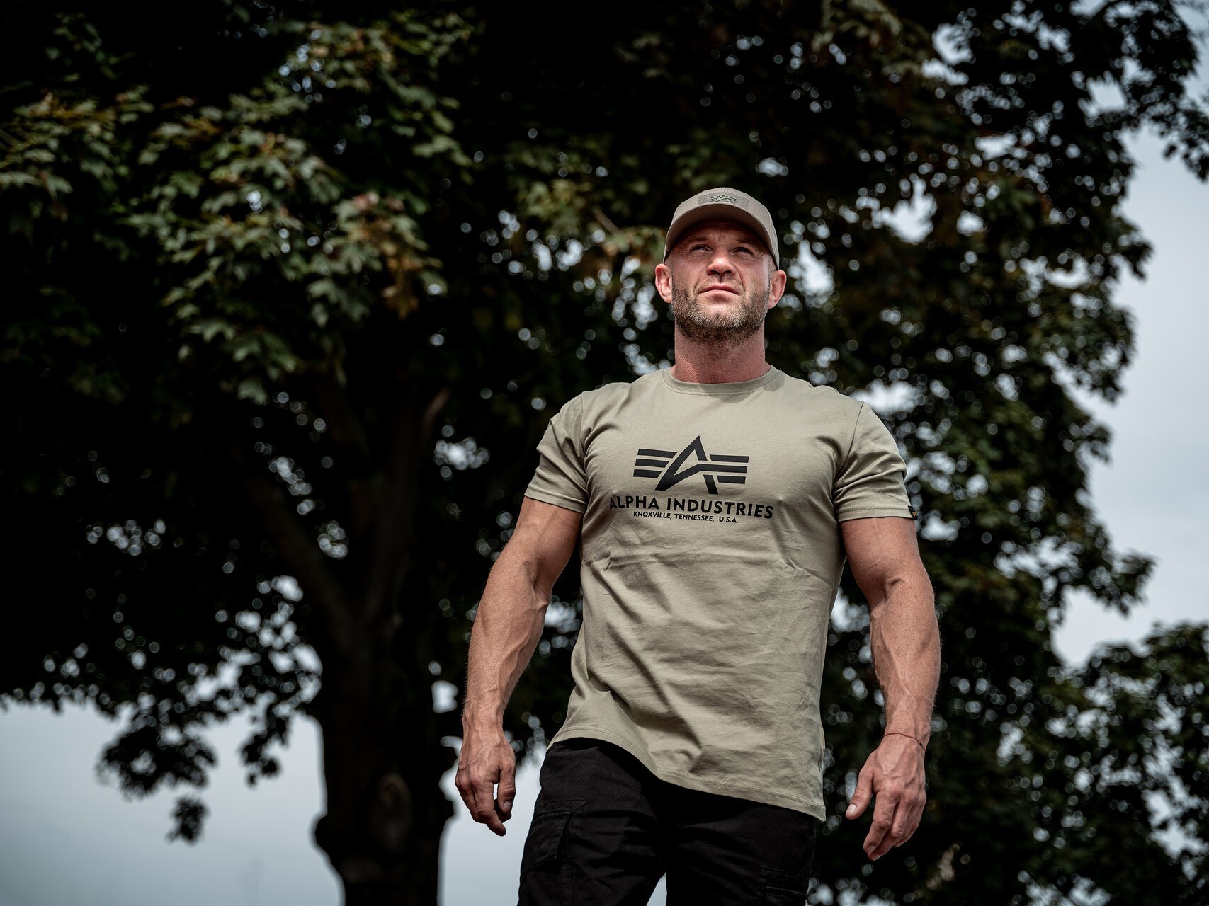 Tričko Alpha Industries Basic - Olive/Camo