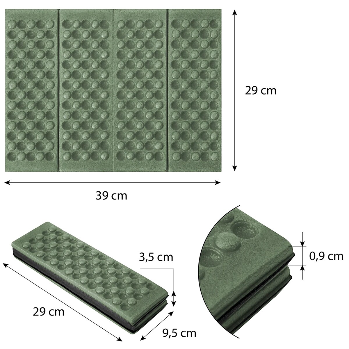 Skládací podložka Nils Camp na sezení - Green