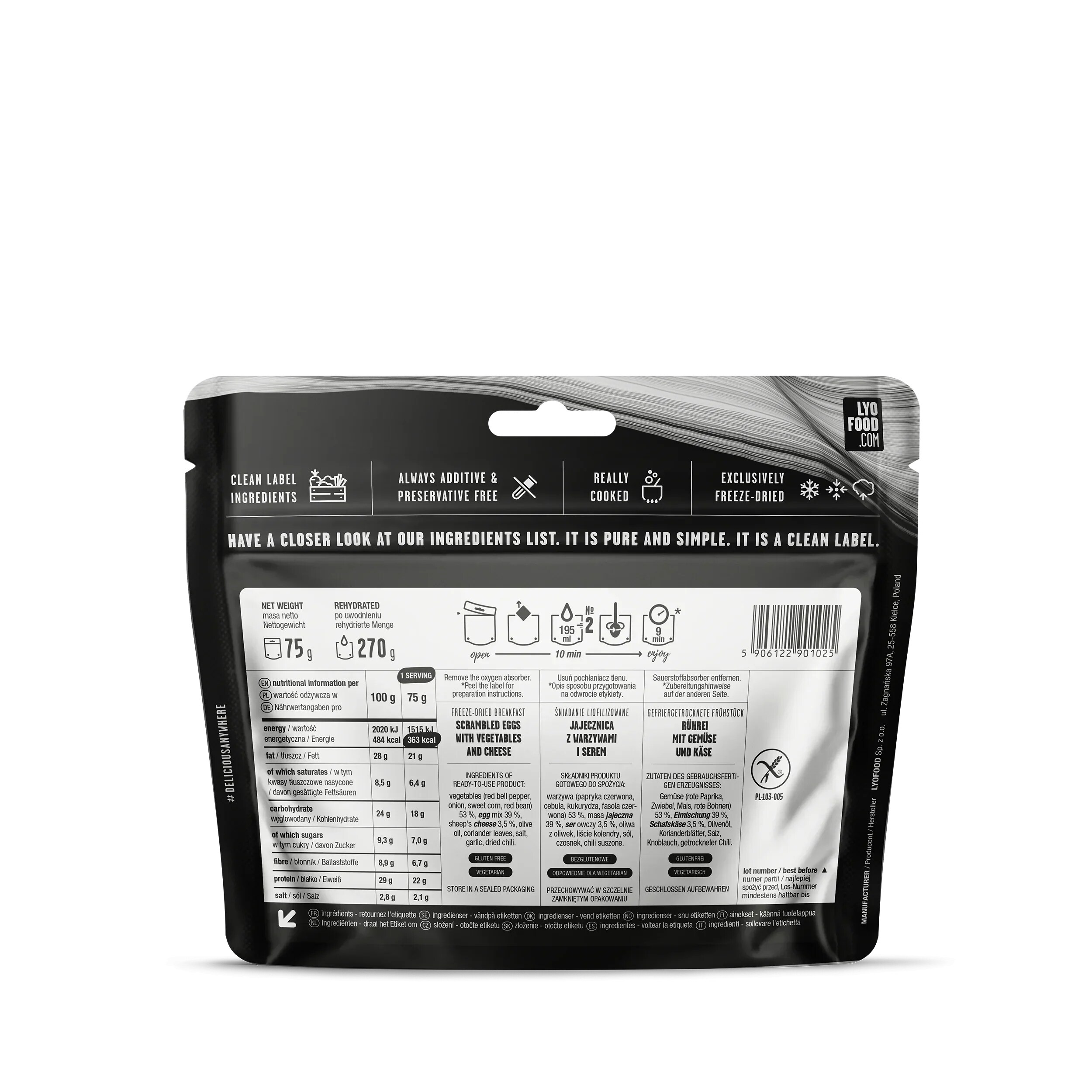 Lyofilizované jídlo LYOFOOD 14denní balíček potravin