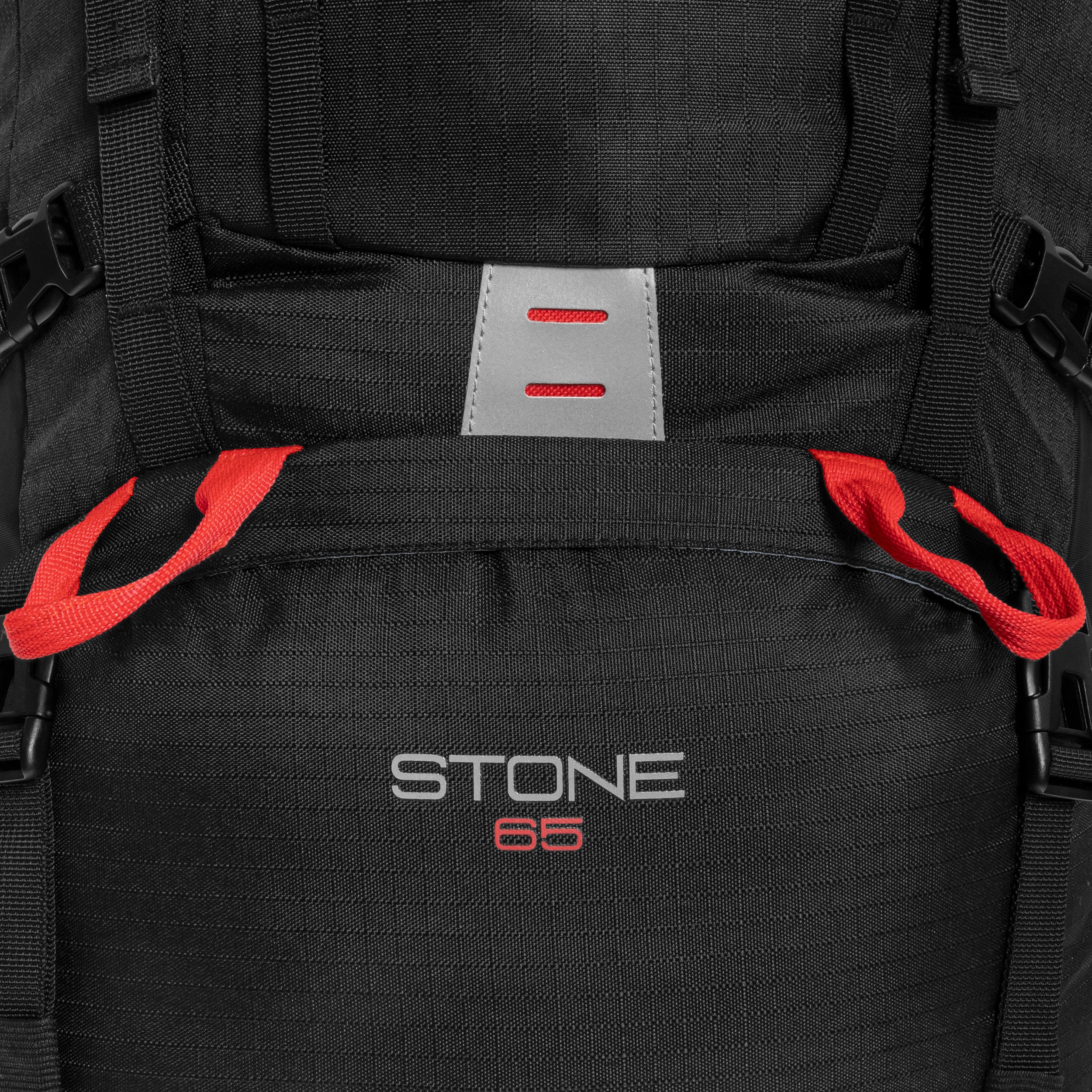 Batoh Hi-Tec Stone 65 l – Black/High Risk Red