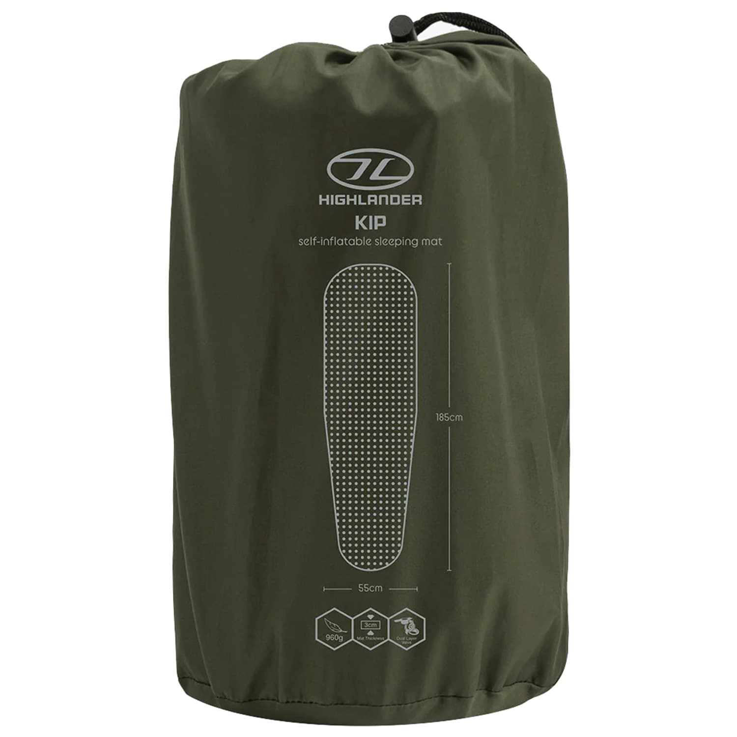 Samonafukovací podložka Highlander Outdoor Kip Mat - Olive