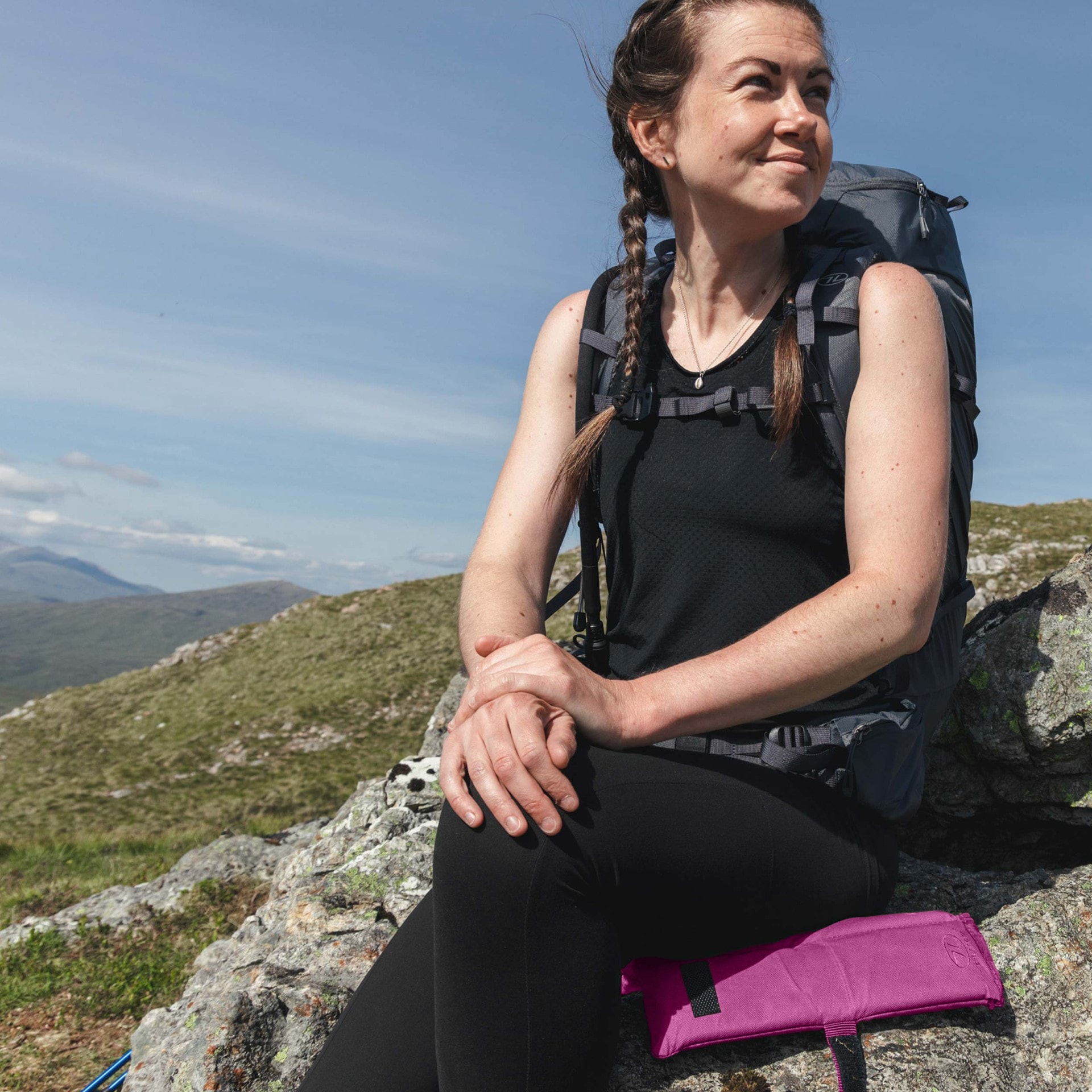 Skládací podložka Highlander Outdoor na sezení - Pink