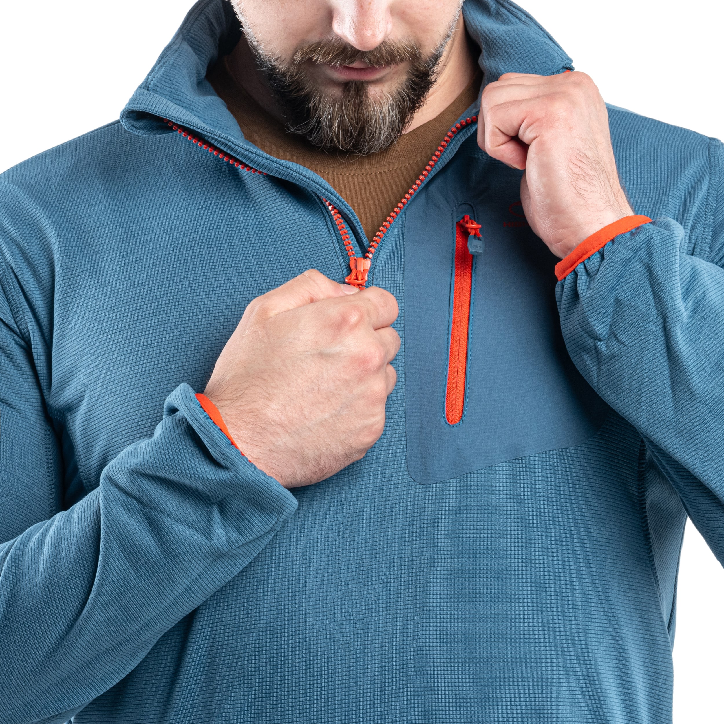 Fleesová mikina Highlander Outdoor Hirta Grid Fleece – Steel Blue
