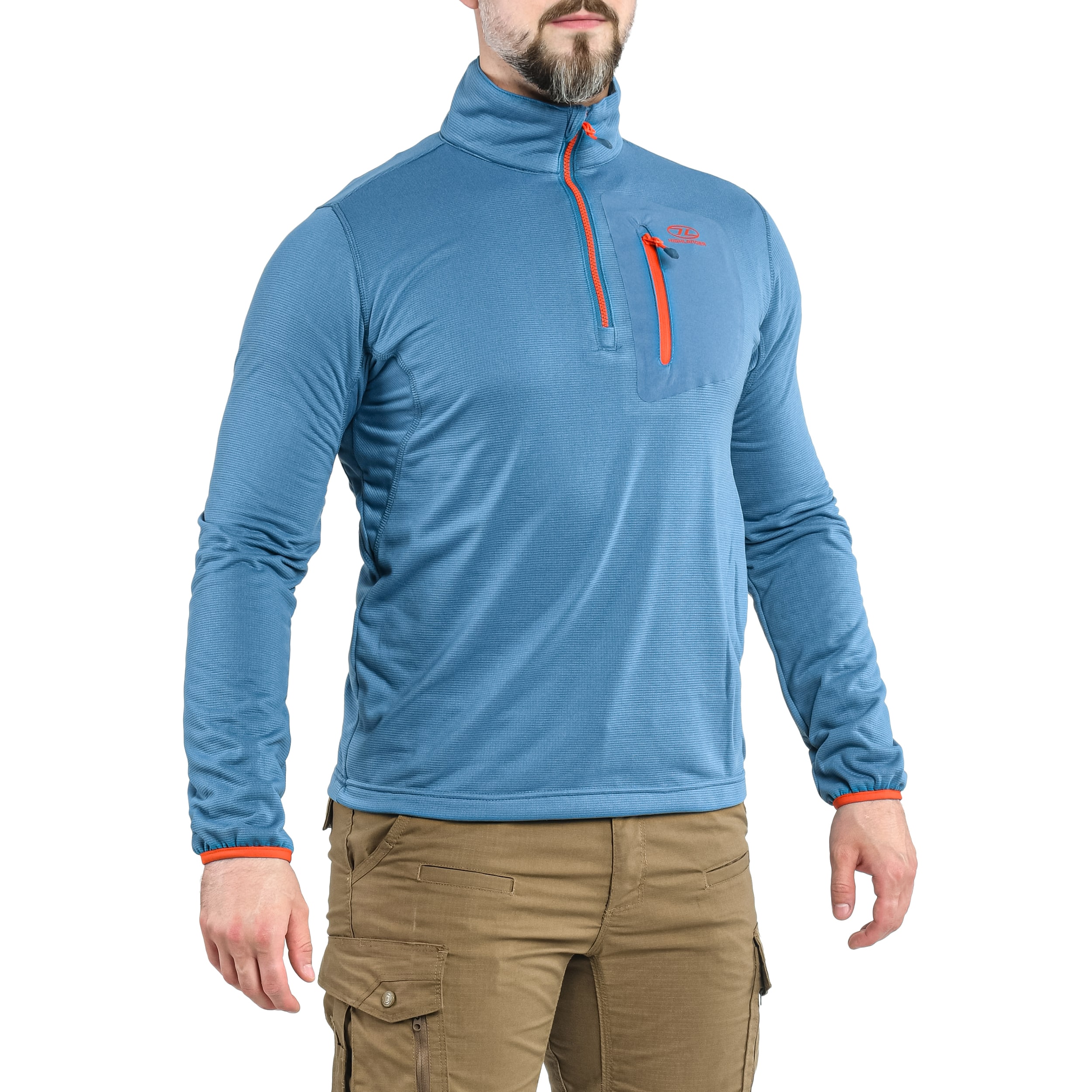 Fleesová mikina Highlander Outdoor Hirta Grid Fleece – Steel Blue