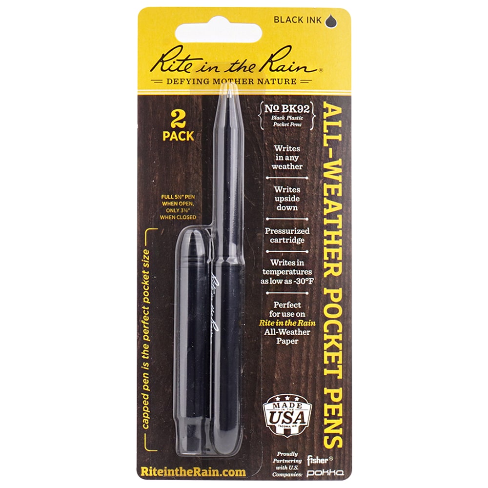 Pero Rite in the Rain All-Weather Pocket Pen 2 ks - Black