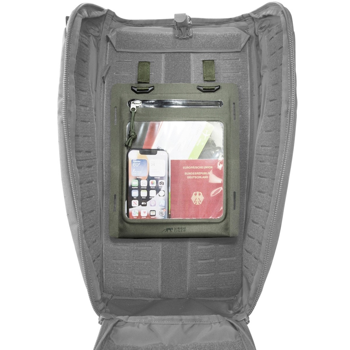 Pouzdro Tasmanian Tiger W-Pouch A5 WR - Stone Grey Olive