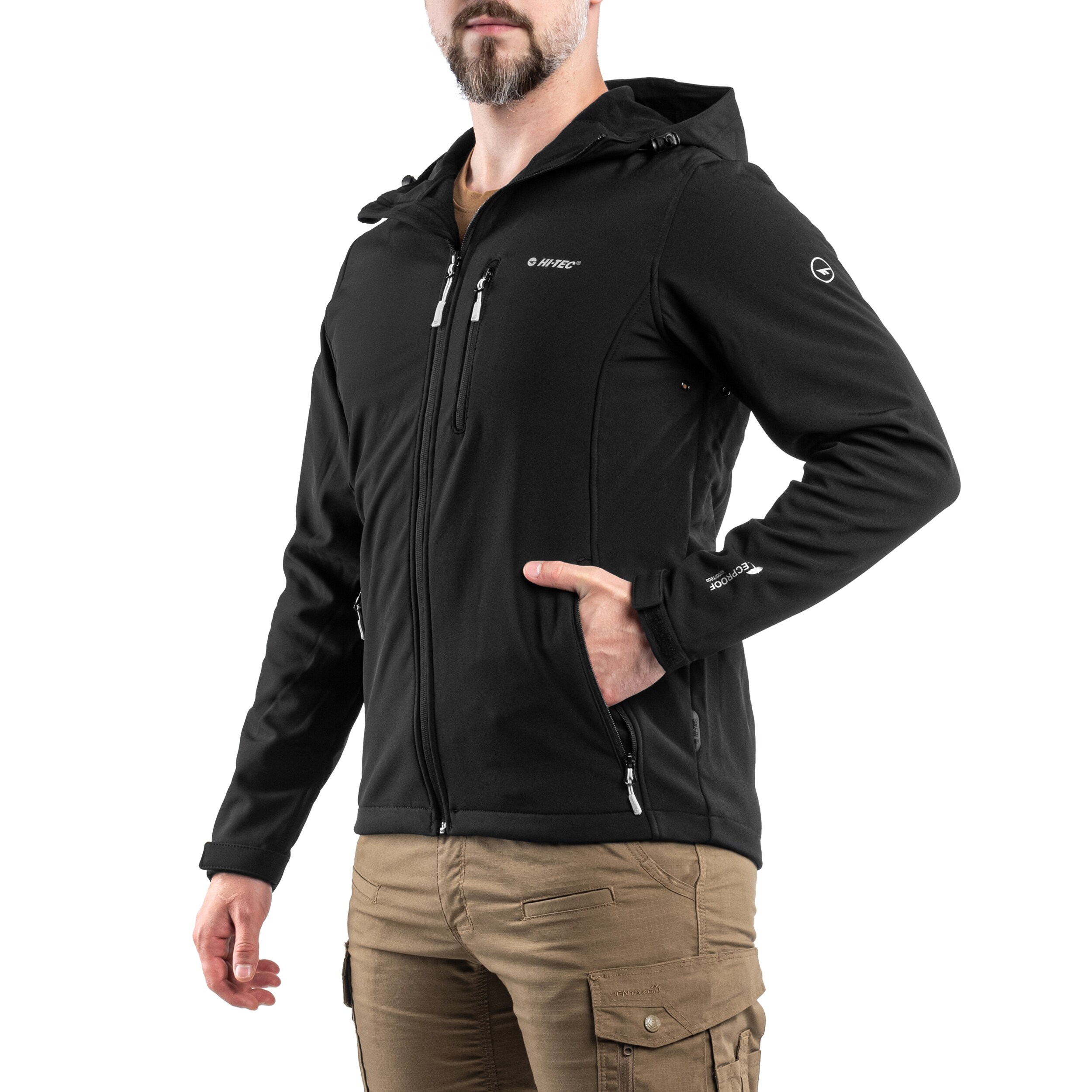 Bunda Hi-Tec Softshell Caen - Black