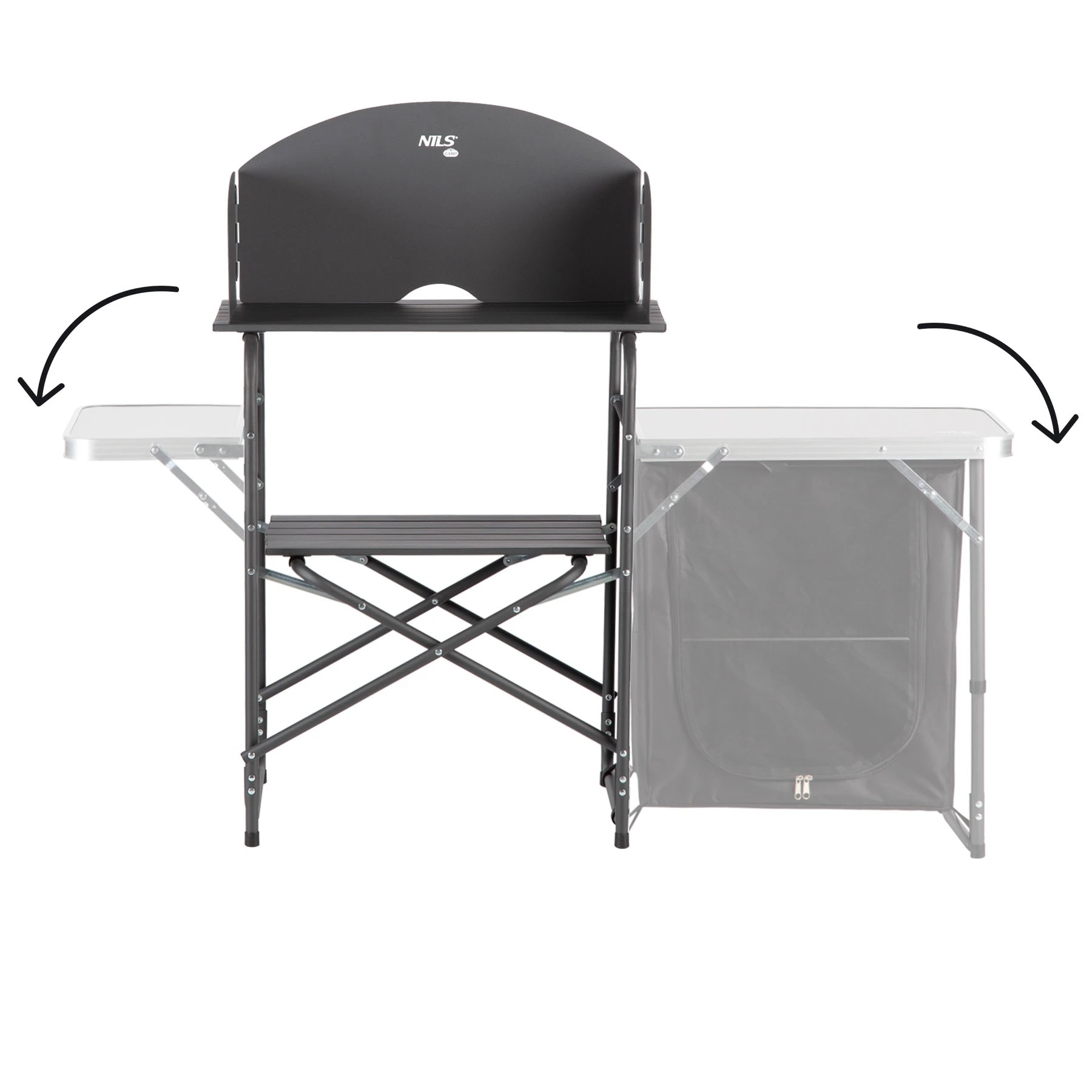 Skládací turistická skříňka Nils Camp NC3041 s krytem - černá