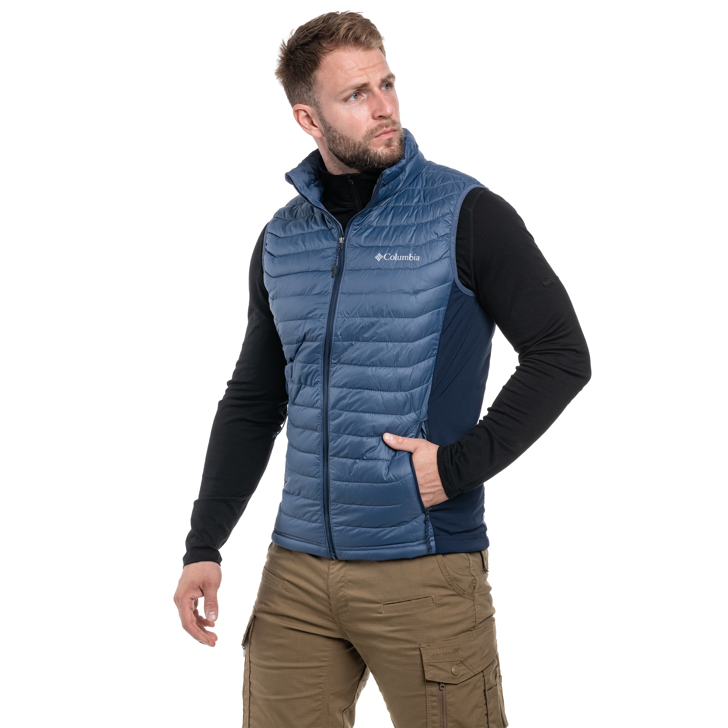 Bezrukávník Columbia Powder Pass – Dark Mountain / Collegiate Navy