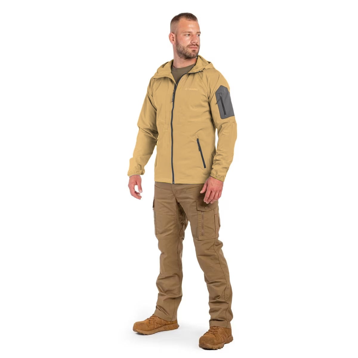 Bunda Columbia Tall Heights Hooded Softshell - Light Camel