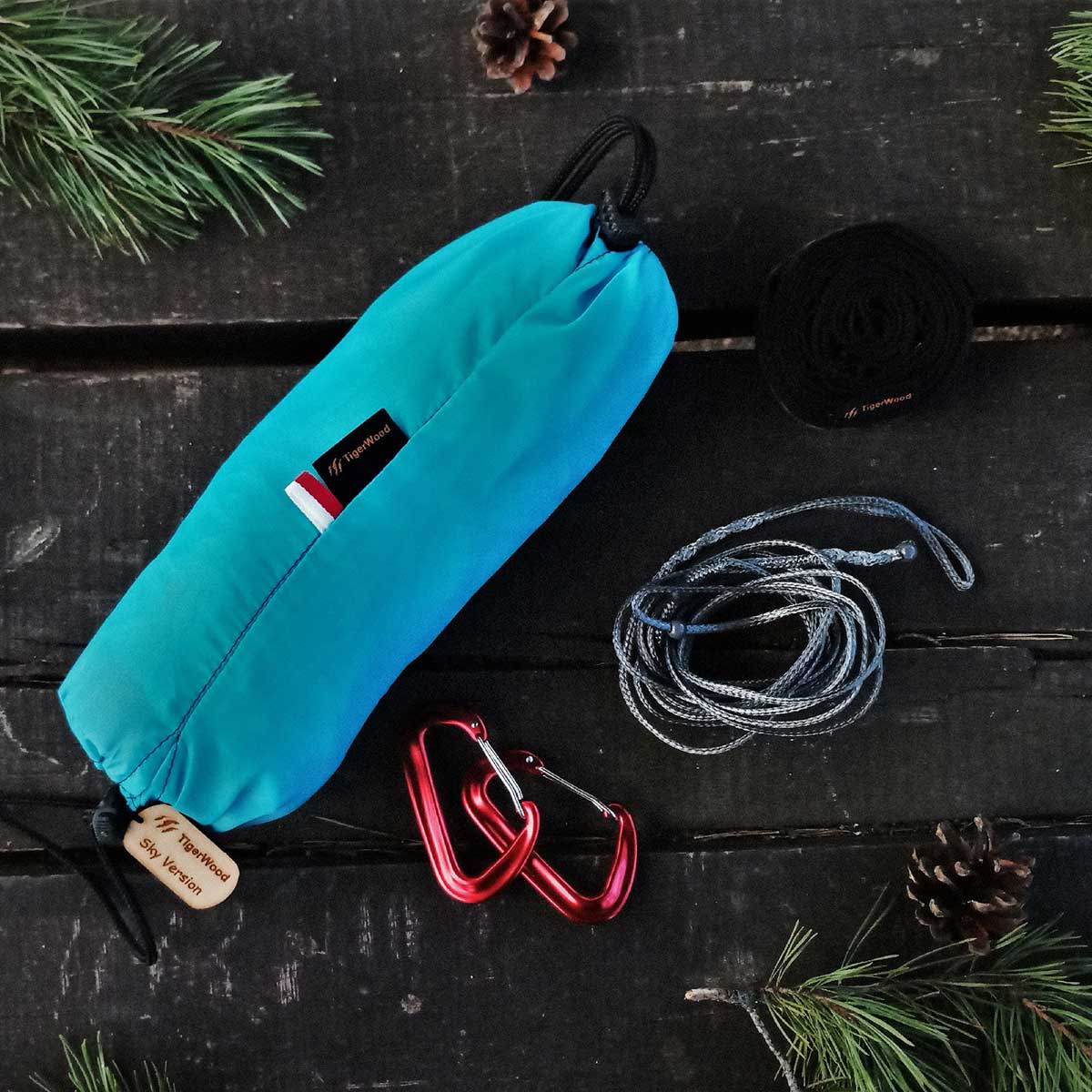 Ultralehká houpací síť TigerWood Sky Version Light Blue