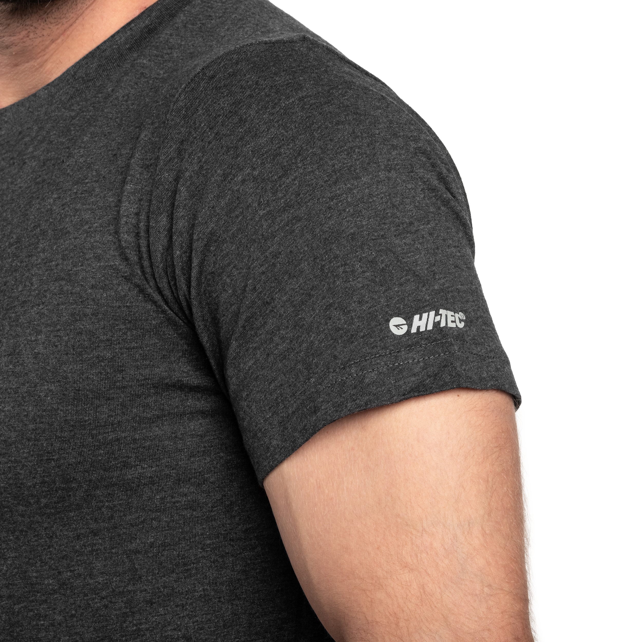 Tričko Hi-Tec Plain - Dark Grey Melange