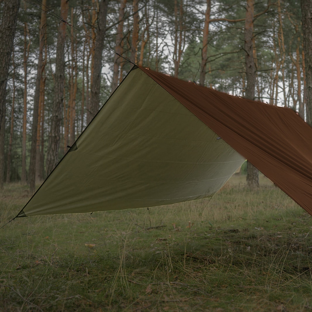 Bivakovací plachta TigerWood Termo Tarp 3 × 3 m – Brown