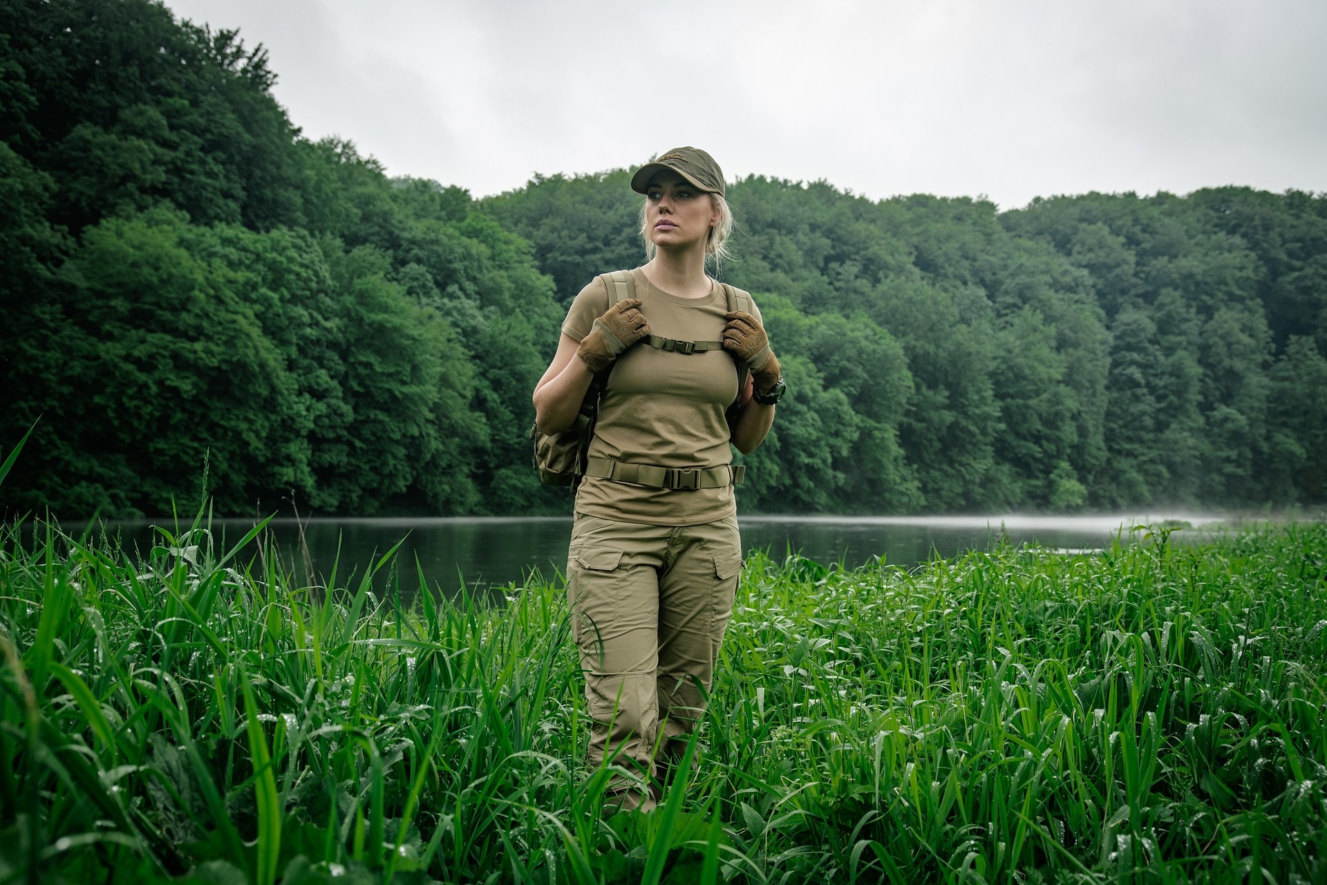 Dámské tričko Helikon-Tex z organické bavlny Slim - Khaki