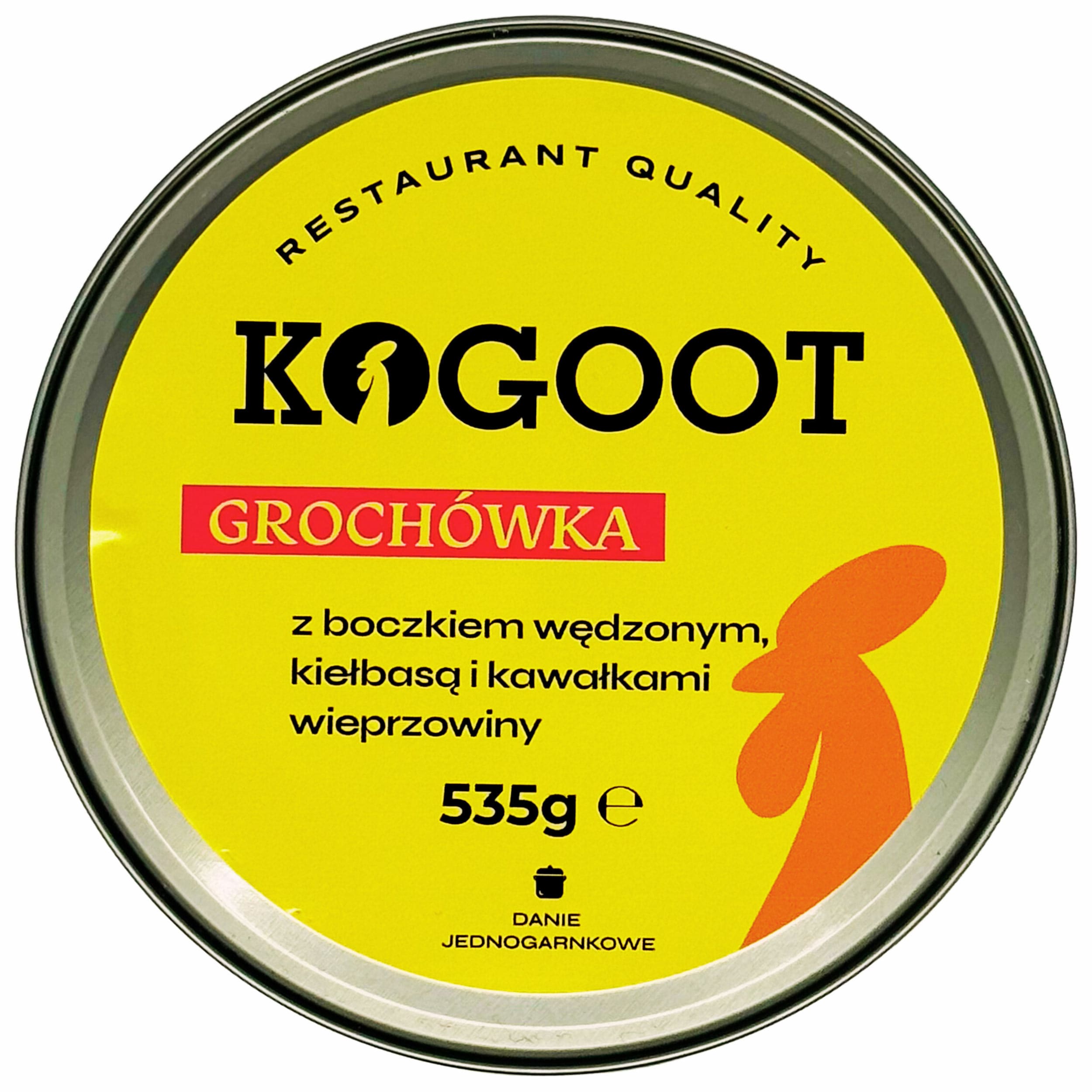 Konzervované potraviny Kogoot – Hrachová polévka s uzeným slaninou, klobásou a kousky vepřového masa 535 g