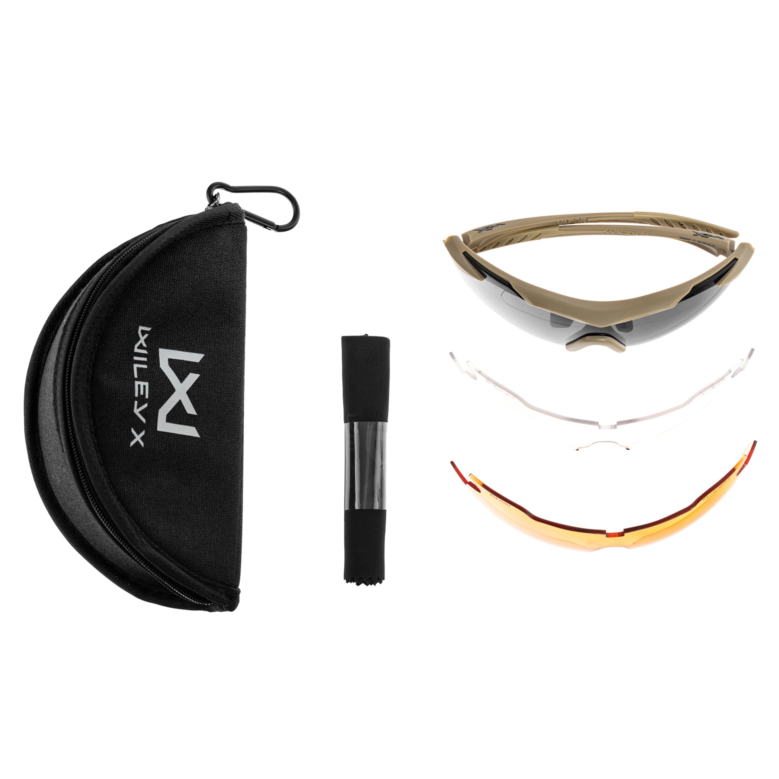 Taktické brýle Wiley X Vapor 2.5 Set 3in1 – Matte Tan