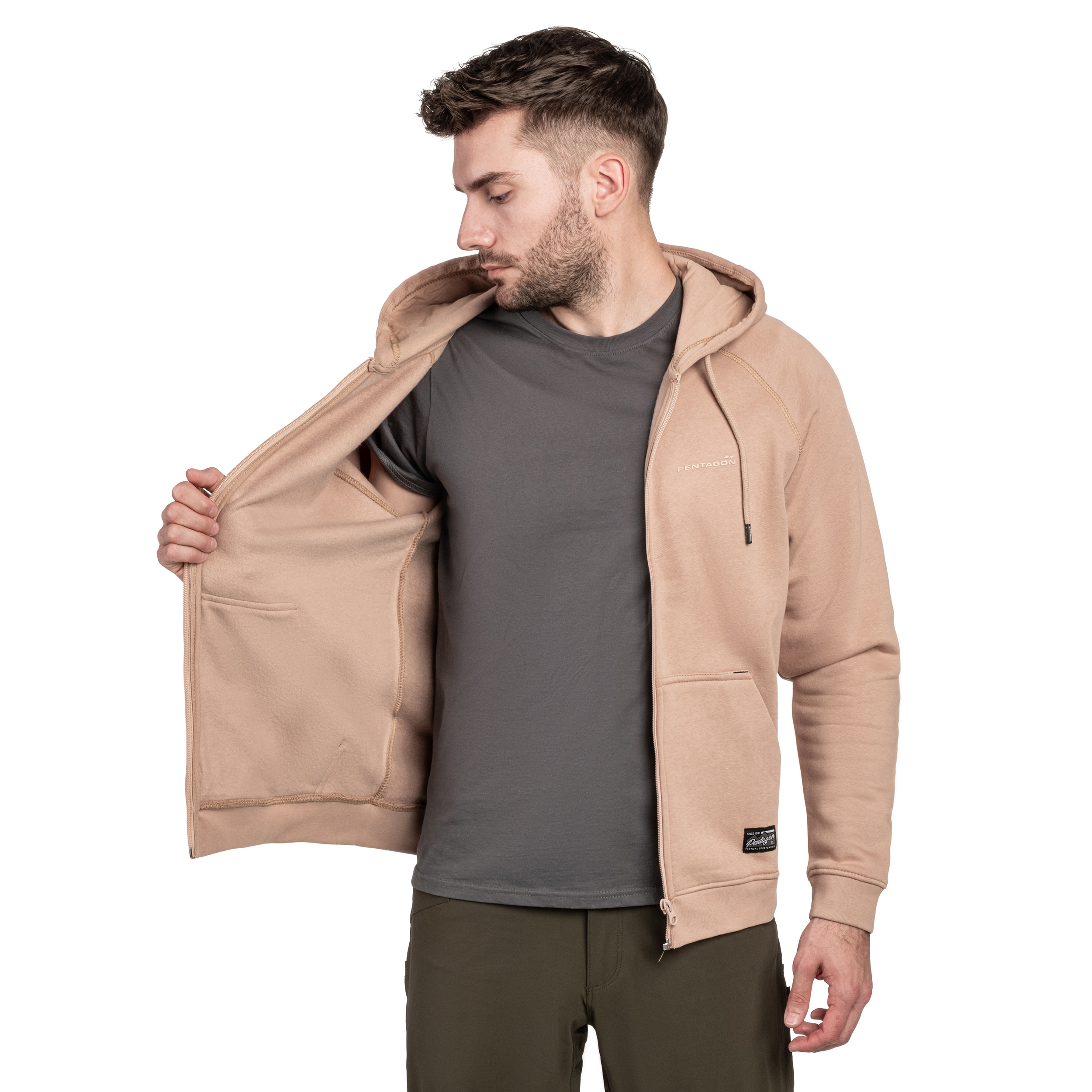 Mikina Pentagon Phaeton Zip - Tan Brown