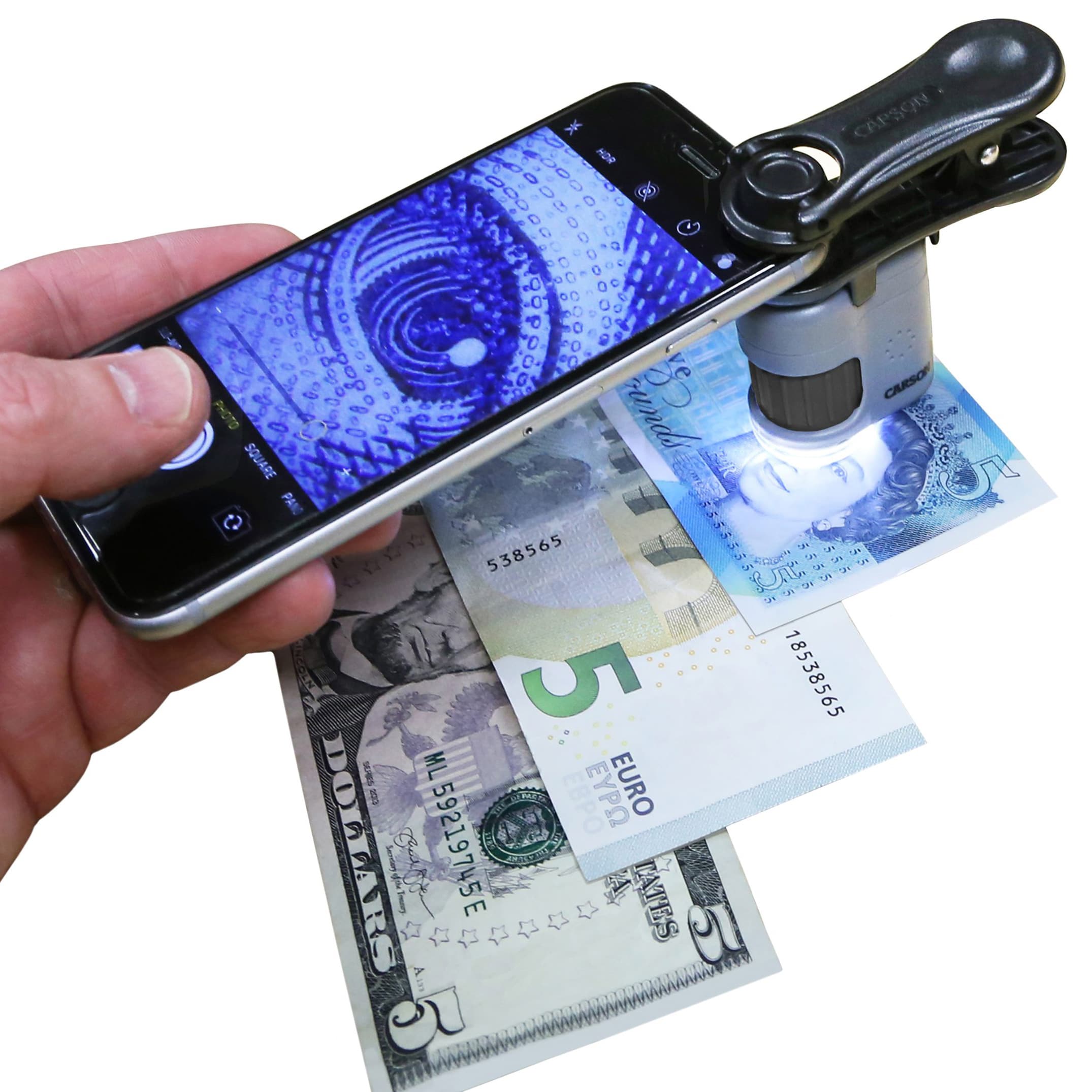 Kapesní mikroskop Carson MicroMini 20x s klipem na smartphone