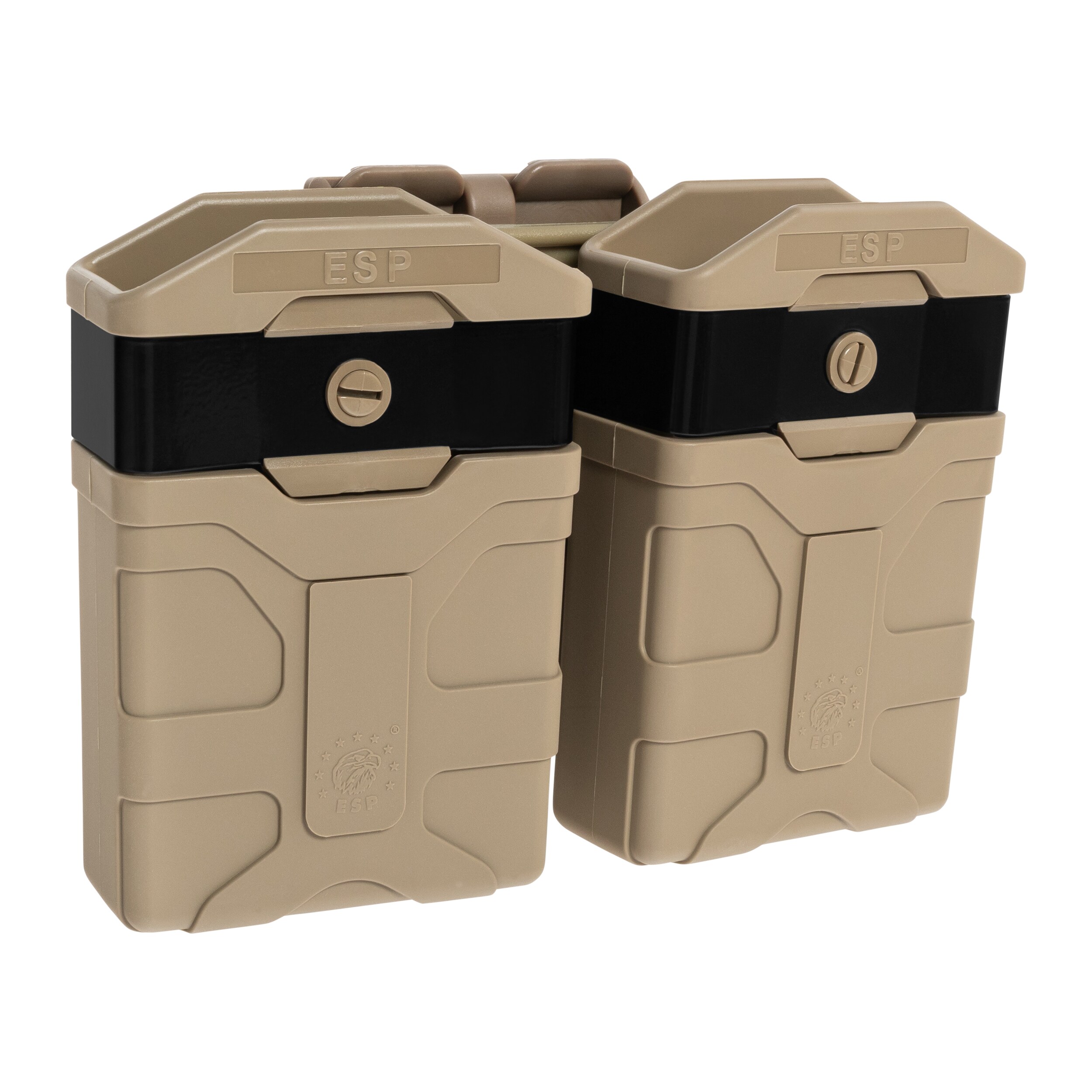 Dvojitá rotační sumka ESP s montáží UBC-07 Clip na zásobníky – Khaki