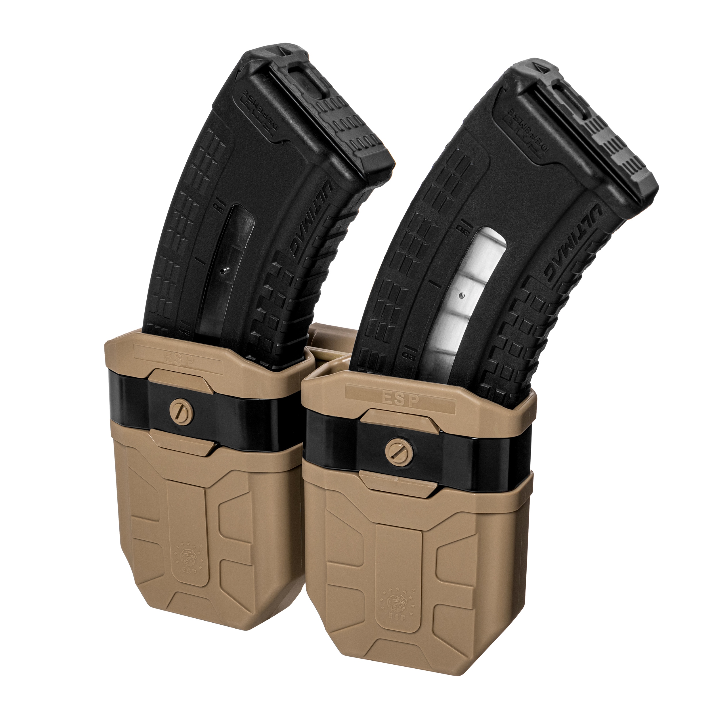 Dvojitá sumka ESP s montáží UBC-03 Clip na zásobníky 7,62 × 39 mm – Khaki