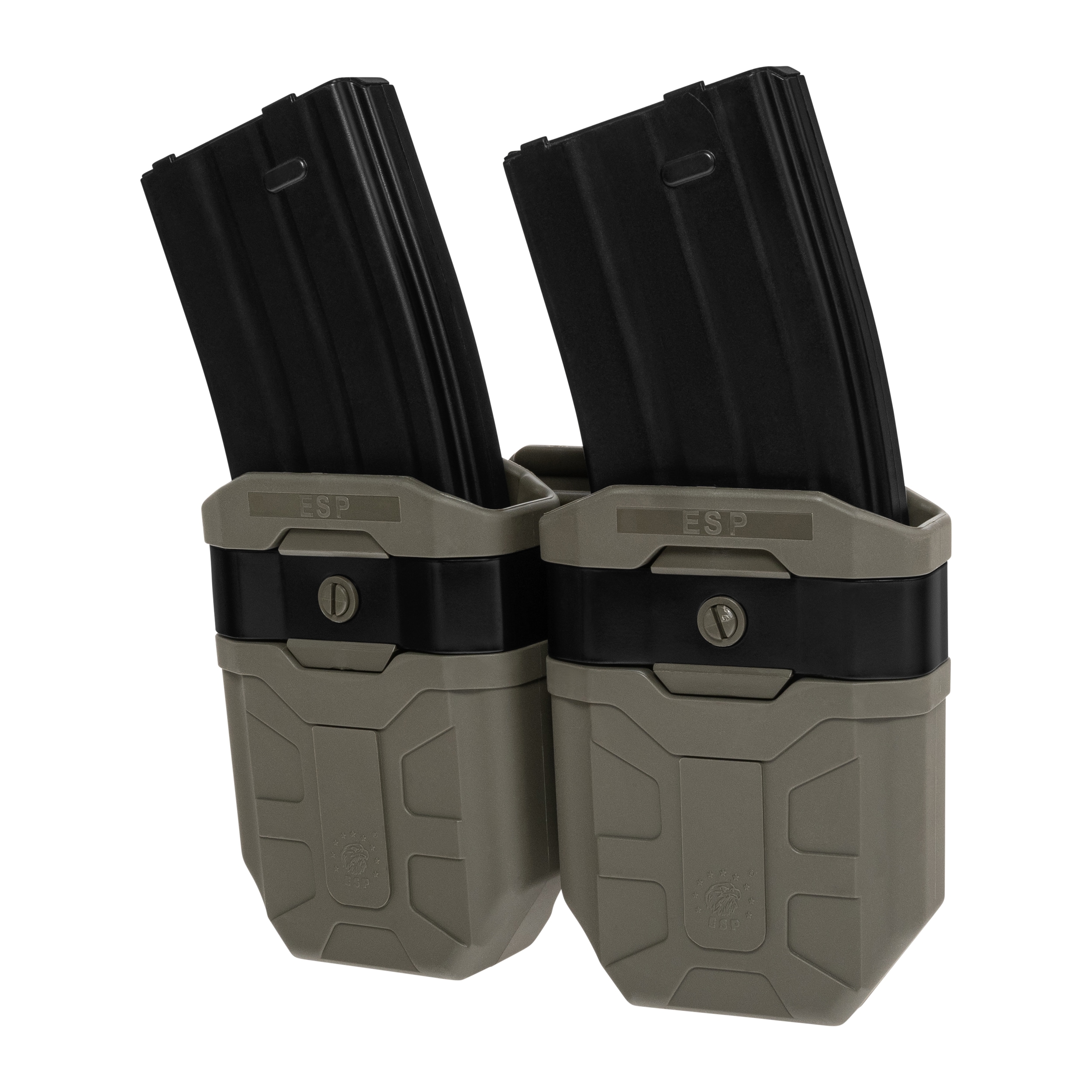 Dvojitá rotační sumka ESP s montáží UBC-07 Clip na zásobníky 7,62 mm – Olive Drab
