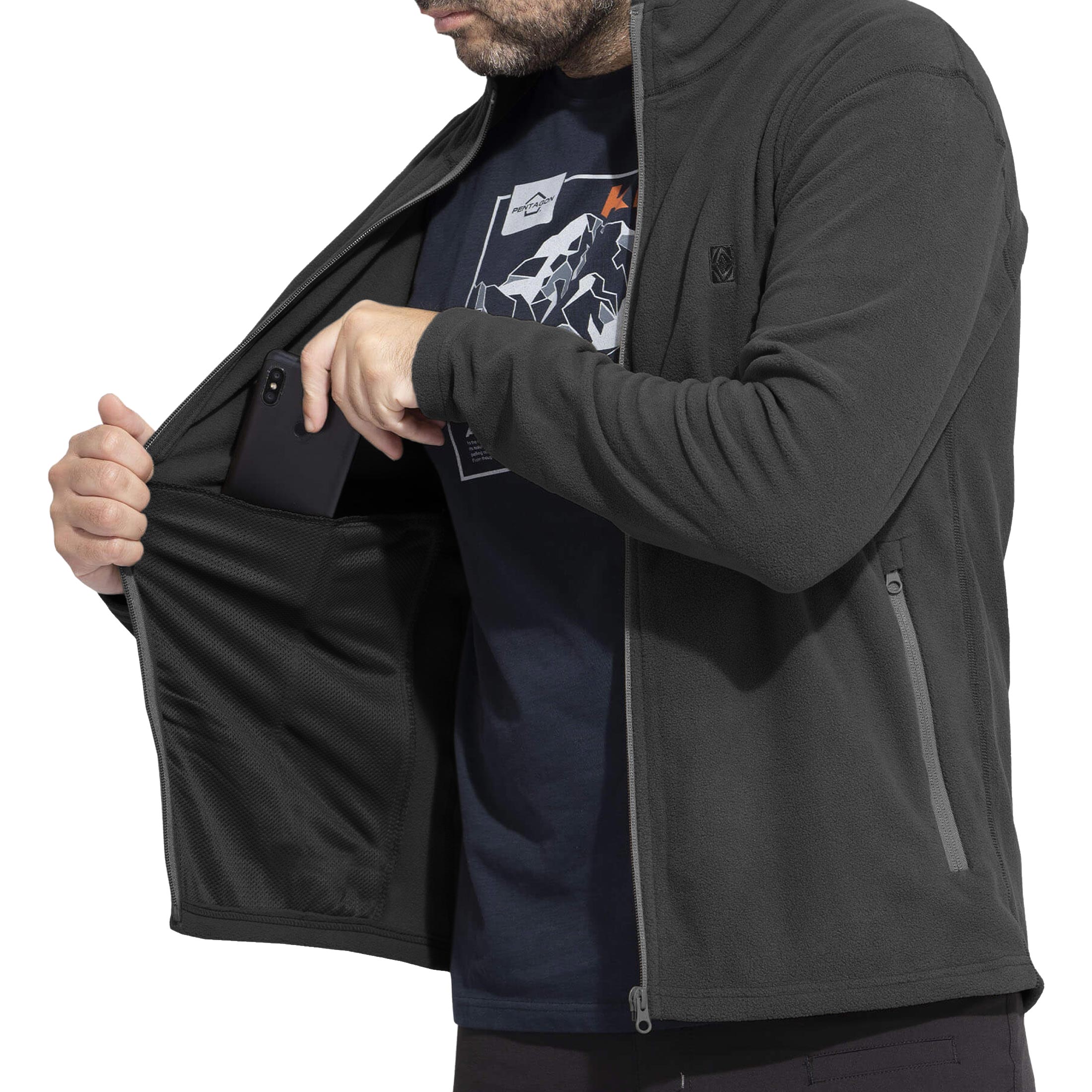 Fleesová mikina Pentagon Tac Maven Elk – Black/Wolf-Grey