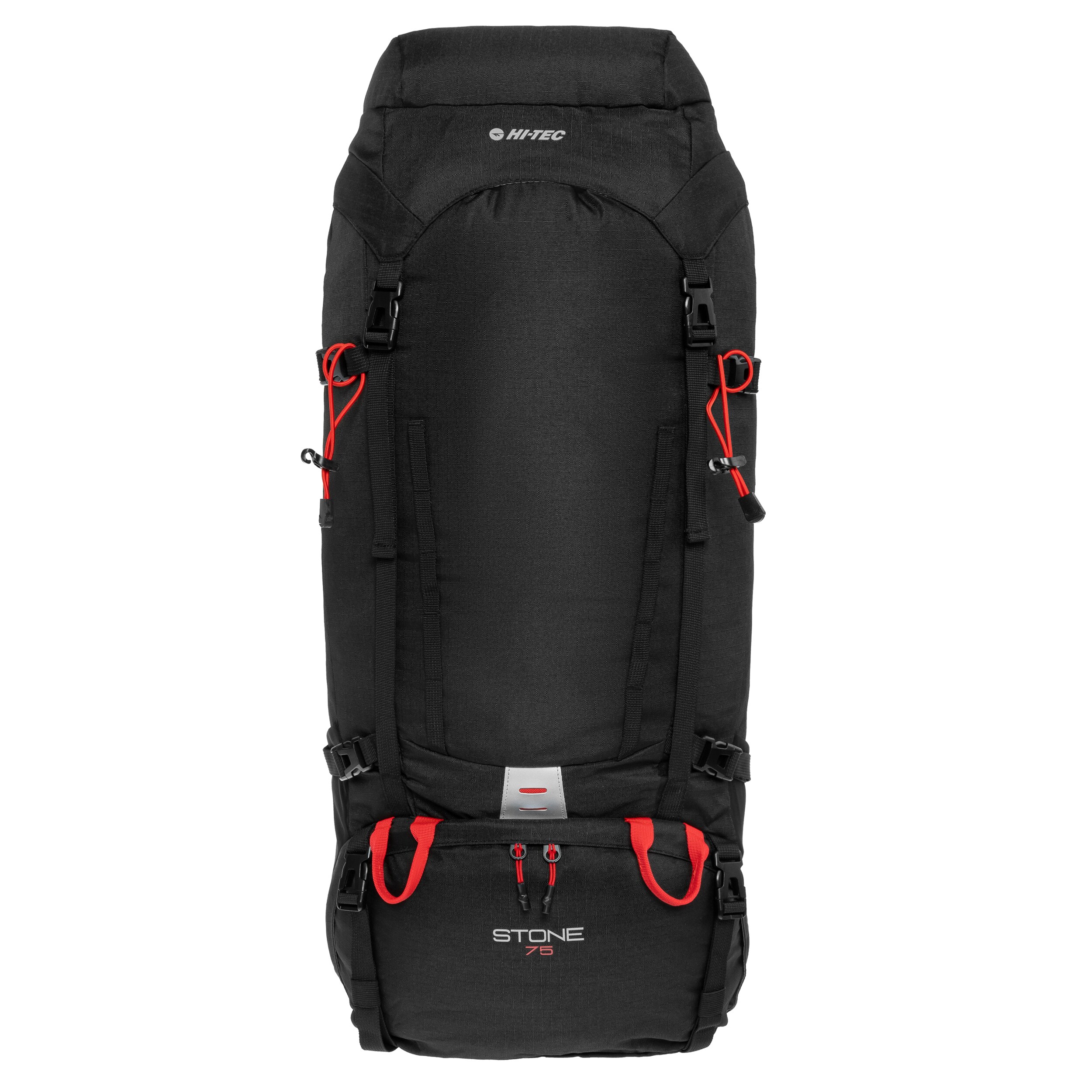 Batoh Hi-Tec Stone 75 l – Black/High Risk Red