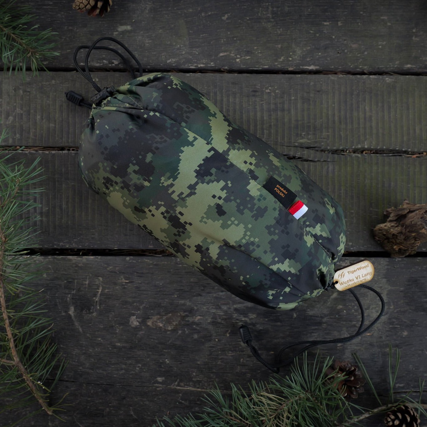 Houpací síť TigerWood Vážka V1 Long Camo - s moskytiérou