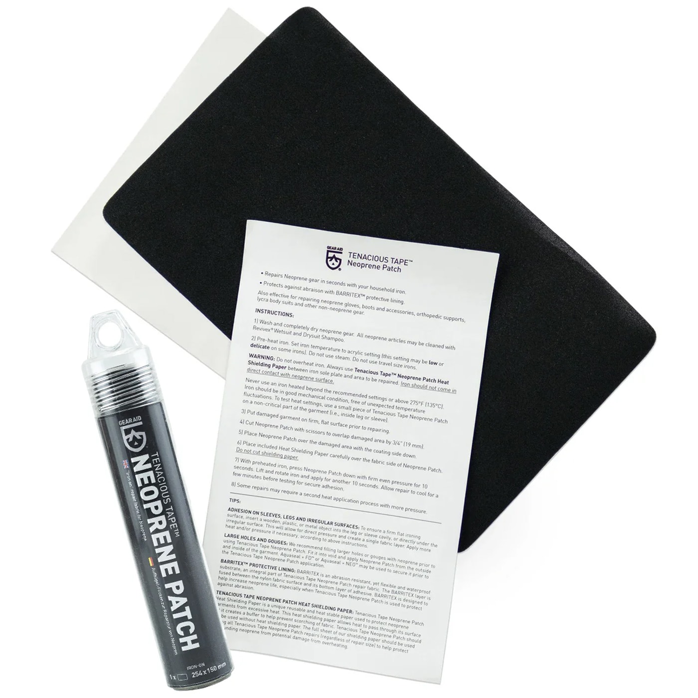Opravná páska Gear Aid Tenacious Iron-On Tape Neoprene Patch - Black