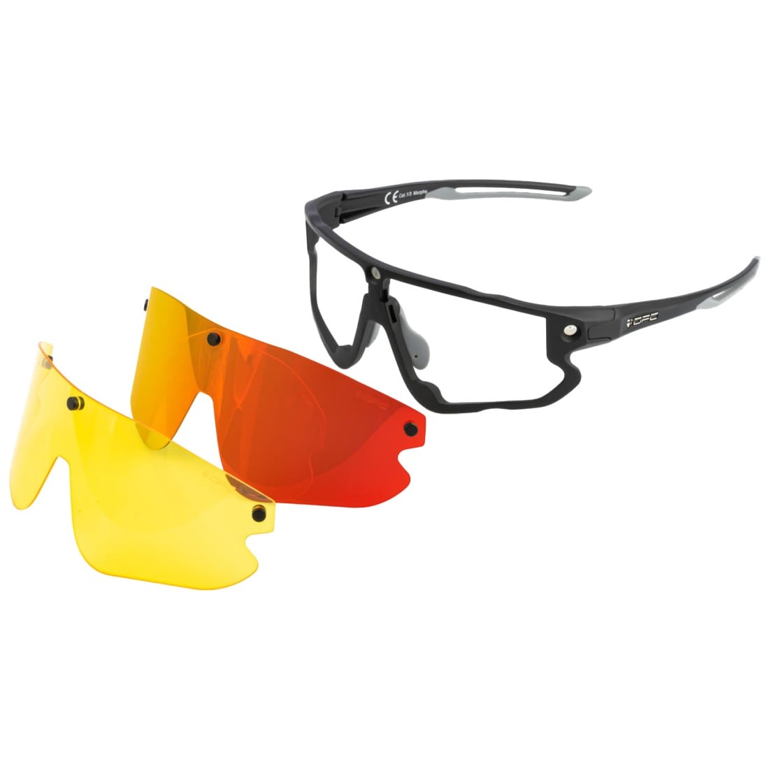 Sluneční brýle OPC All Round Morpho – Matt Black/Red/Yellow Set