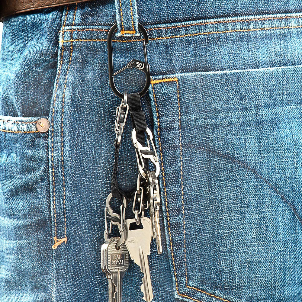 Přívěsek s karabinami Nite Ize GearLine Mini Key Organizer - Black