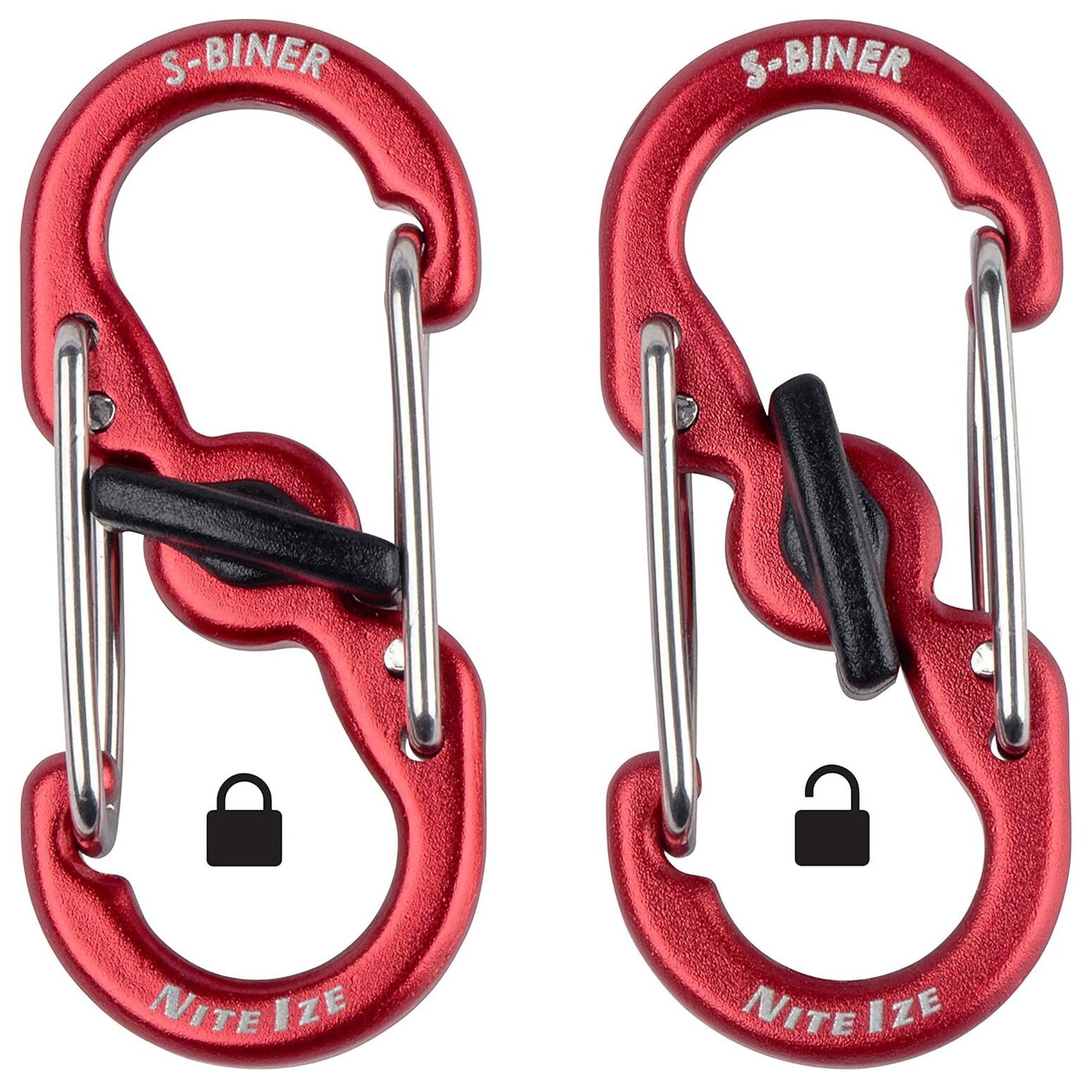 Karabina Nite Ize S-Biner TagLock Aluminium Red - 2 ks