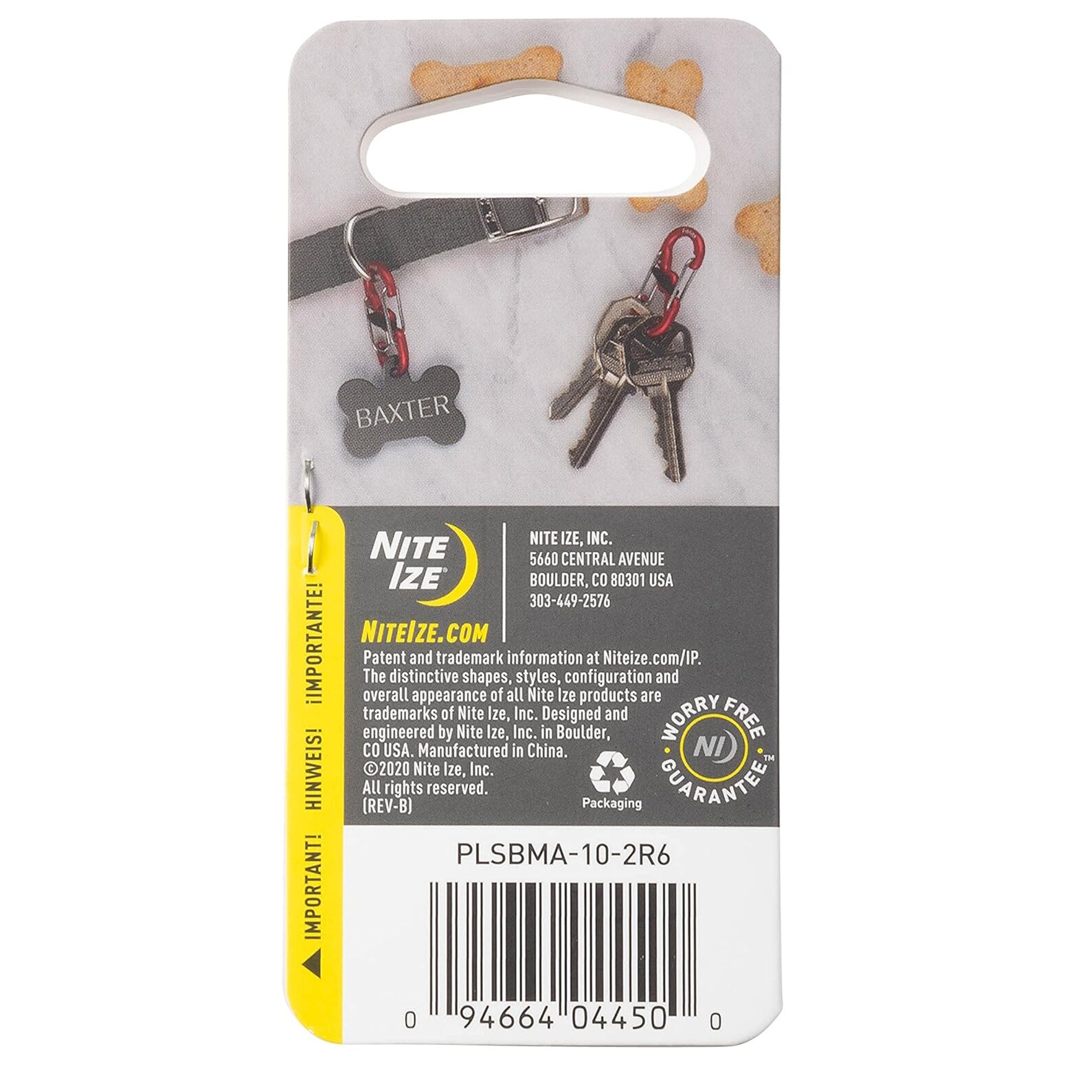 Karabina Nite Ize S-Biner TagLock Aluminium Red - 2 ks