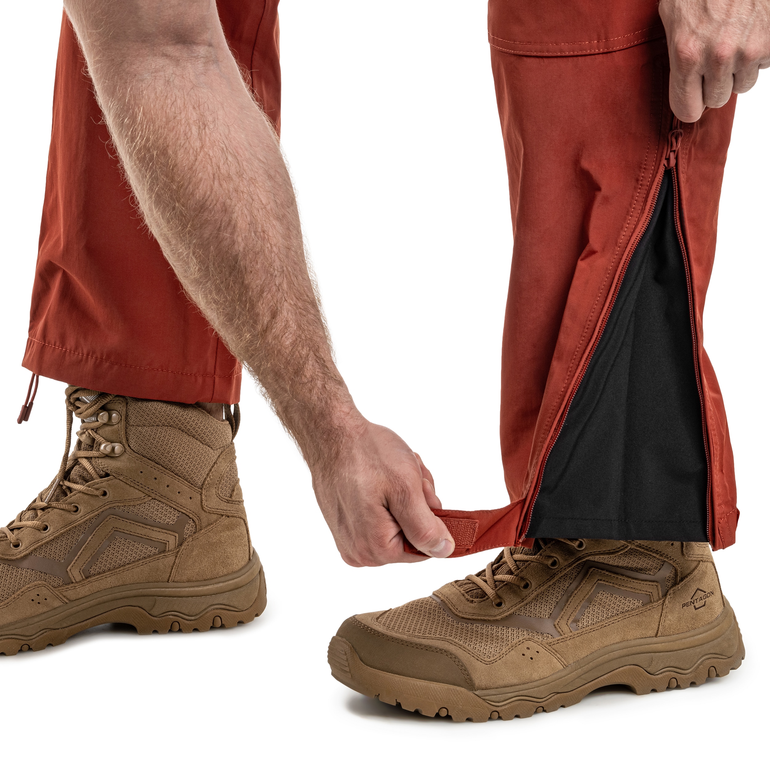 Kalhoty Pentagon Hurricane s kšandami – Maroon Red