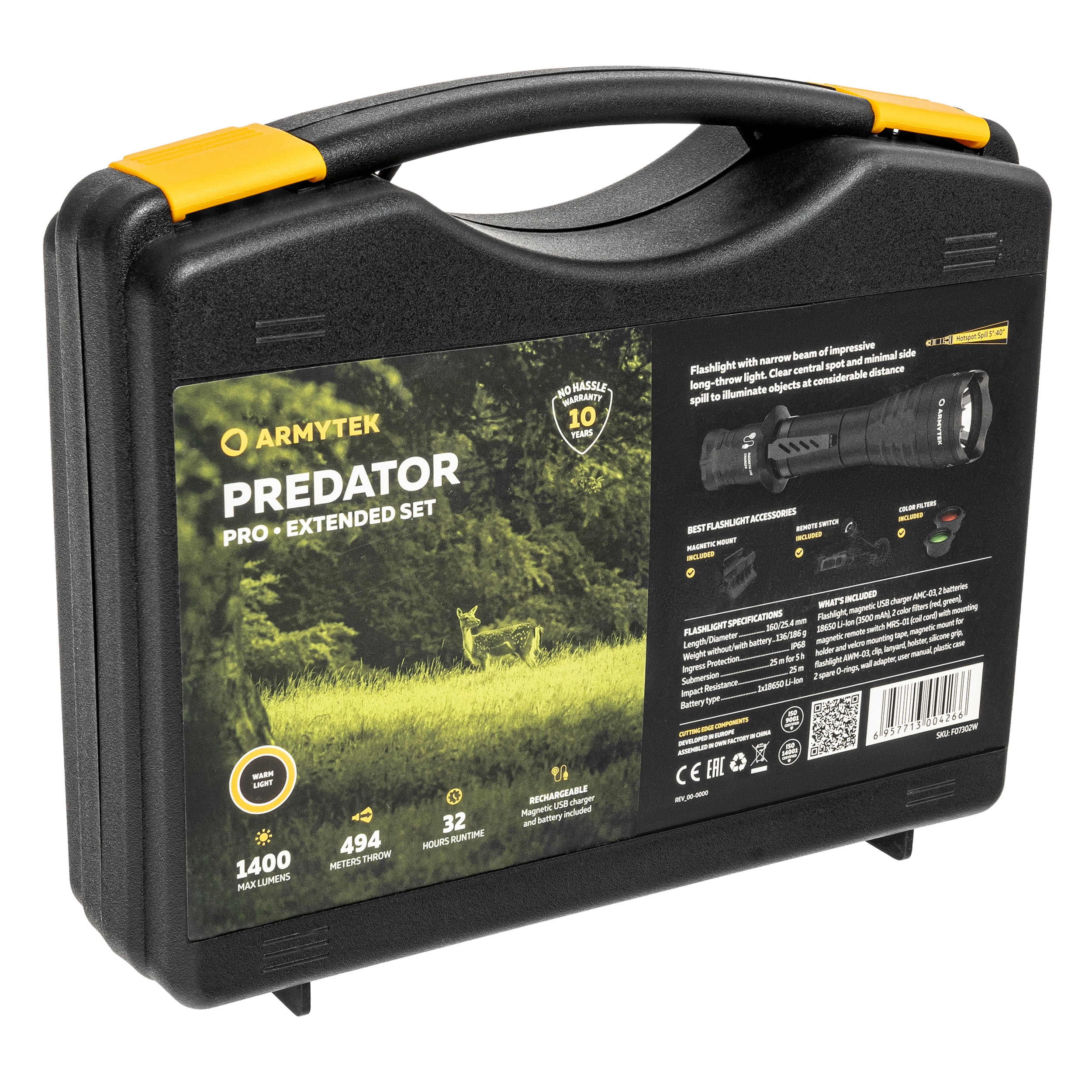 Taktická svítilna Armytek Predator PRO Magnet Extended Set Warm - 1400 lumenů