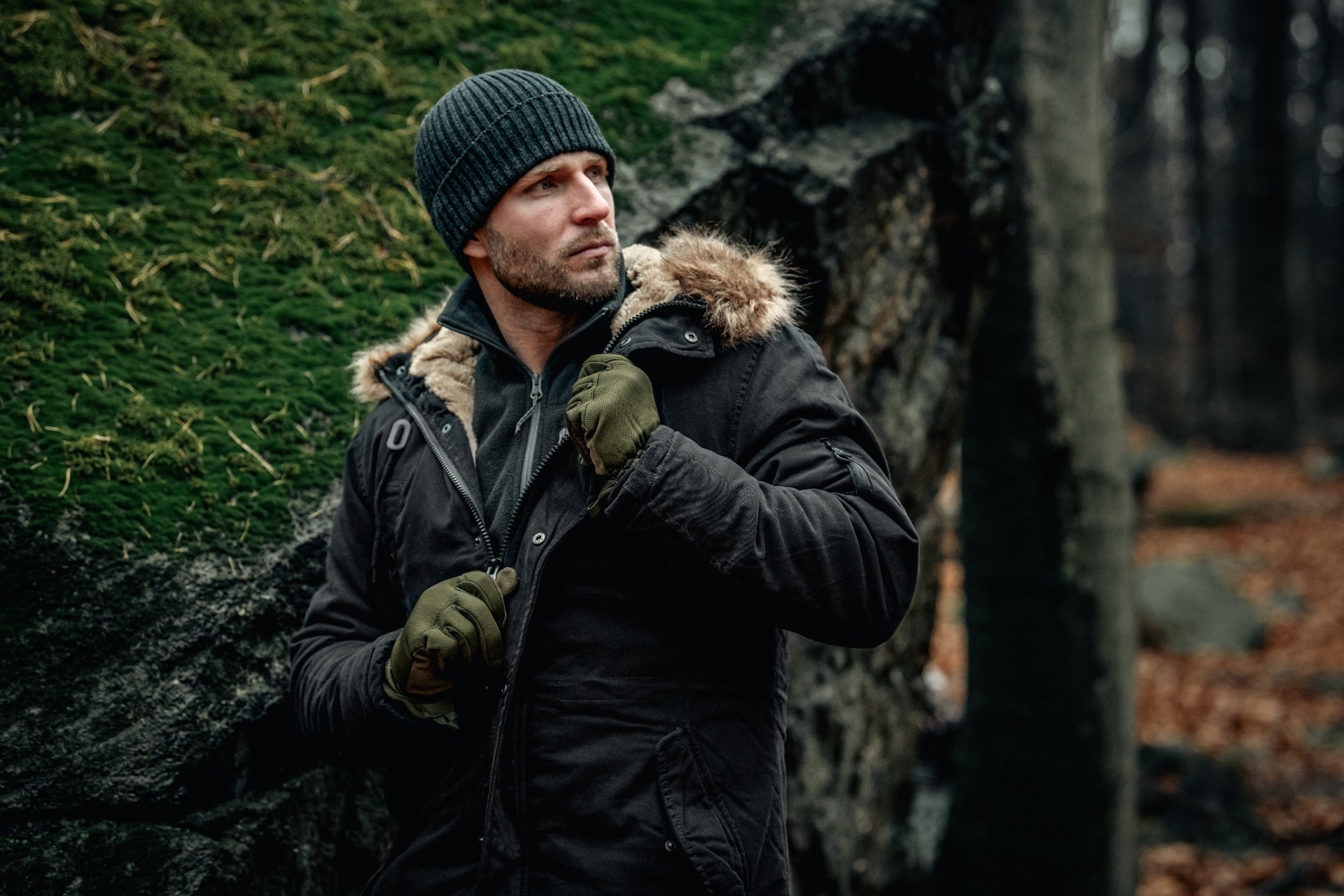 Bunda Military Wear Fish Tail Parka - Black