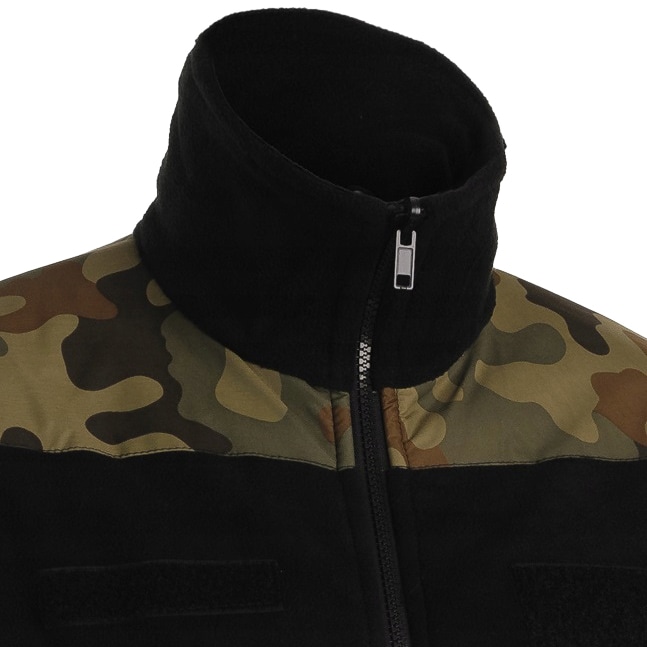 Fleesová mikina MaxPro-Tech Grom – Black/wz.93 Pantera PL Woodland