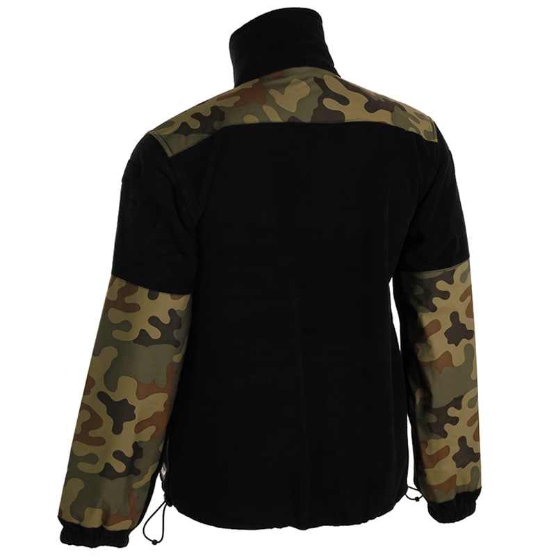 Fleesová mikina MaxPro-Tech Grom – Black/wz.93 Pantera PL Woodland