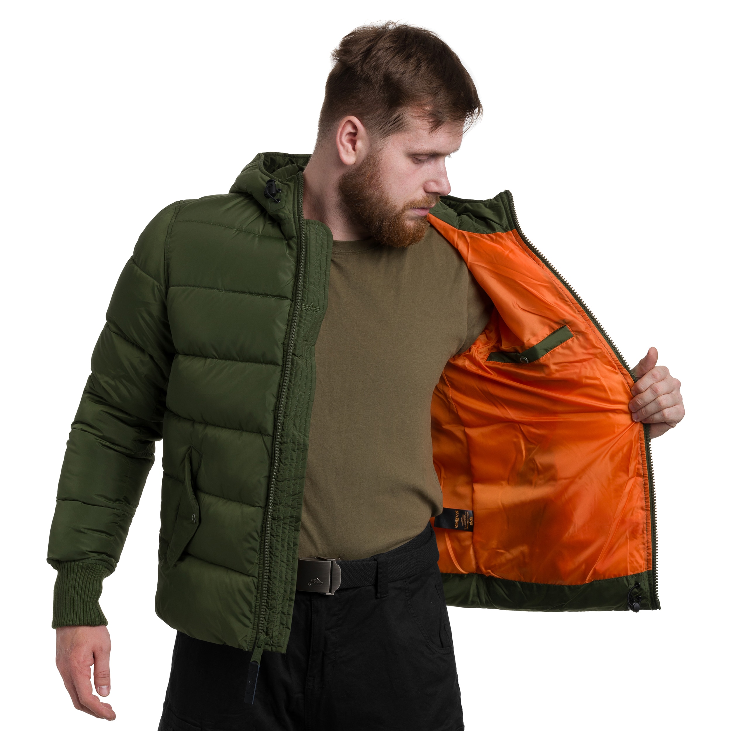 Bunda Alpha Industries Hooded Puffer FD - Dark Green